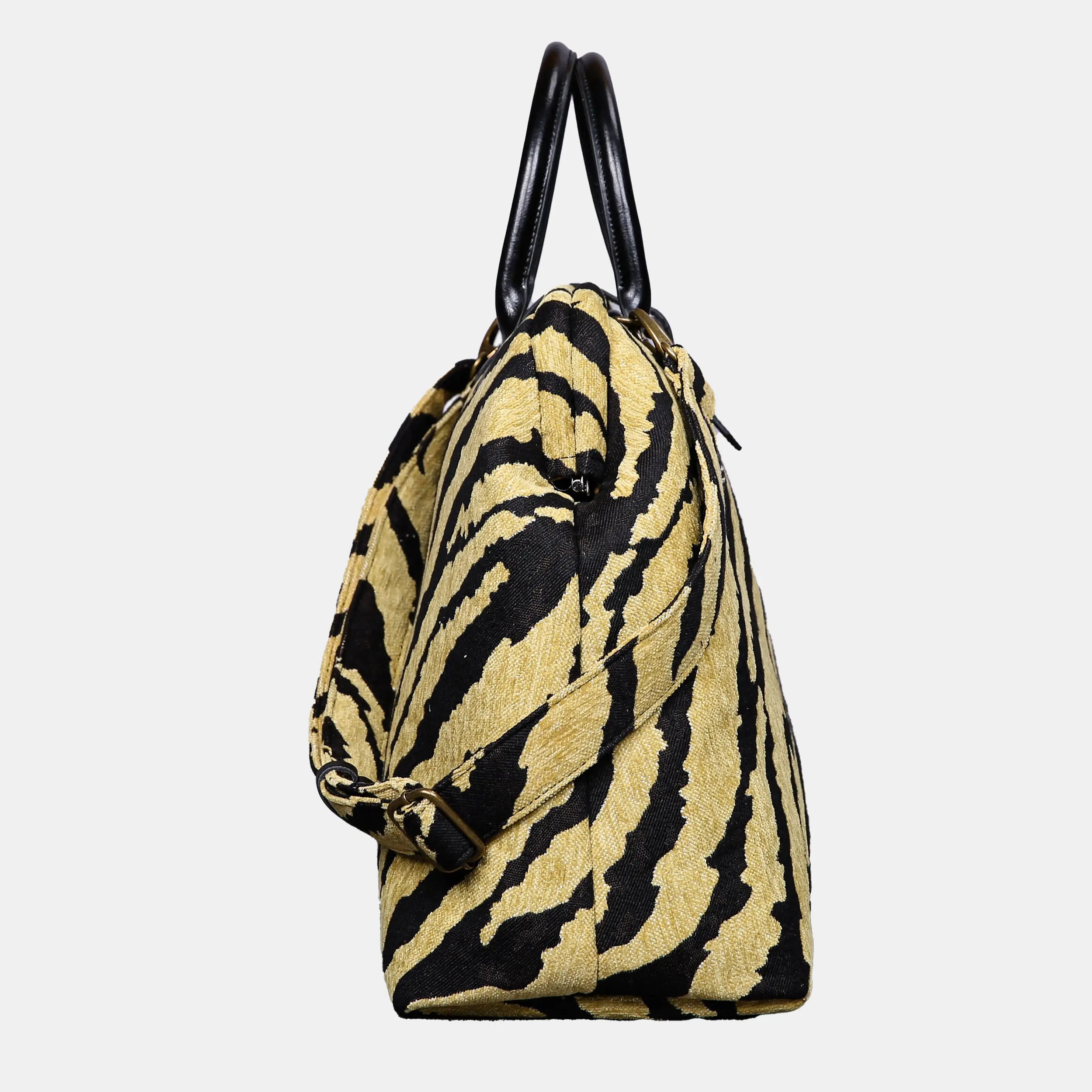 Tiger Stripe Mary Poppins Weekender Carpetbag of America side