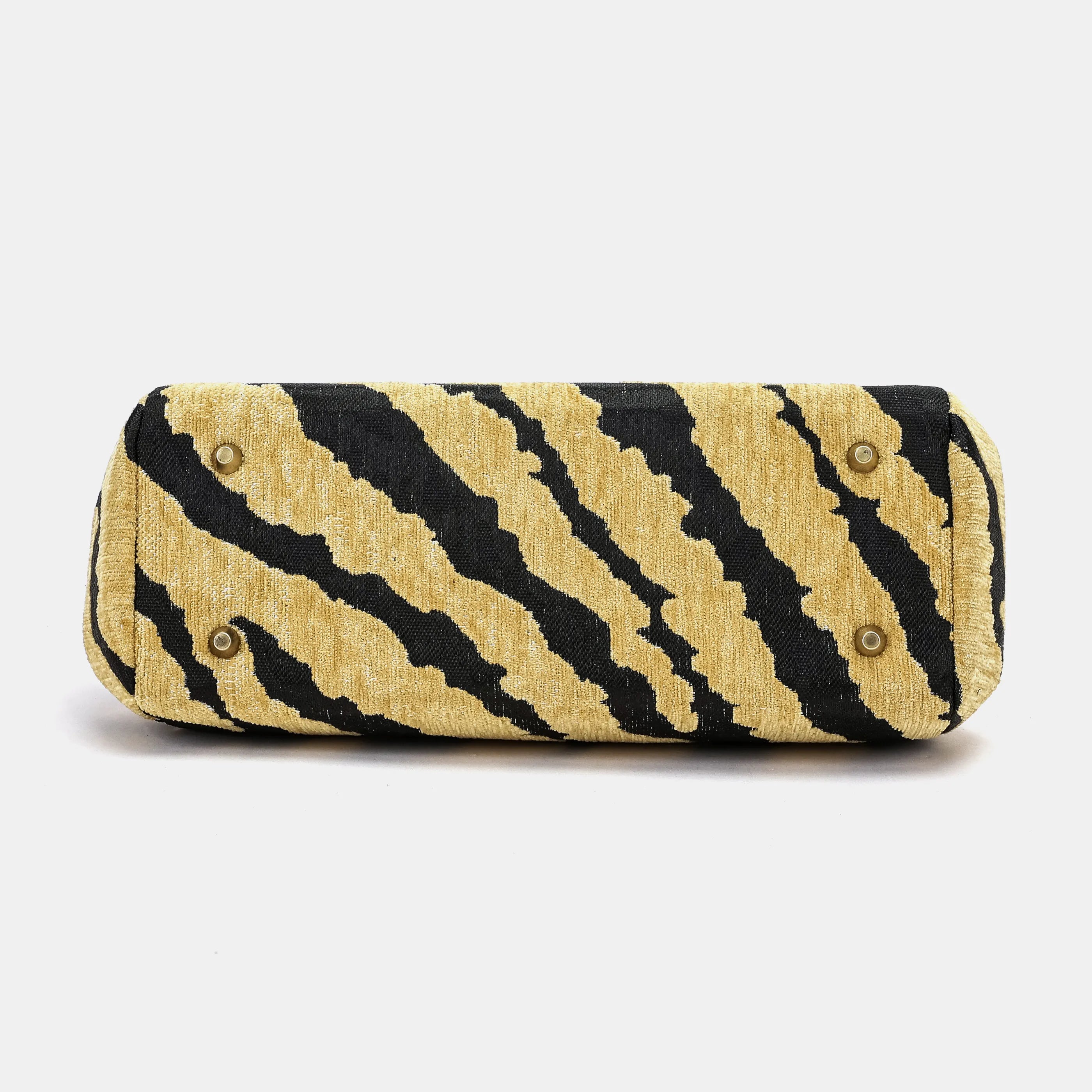 Tiger Stripe Top Handle Purse Carpetbag of America-bottom