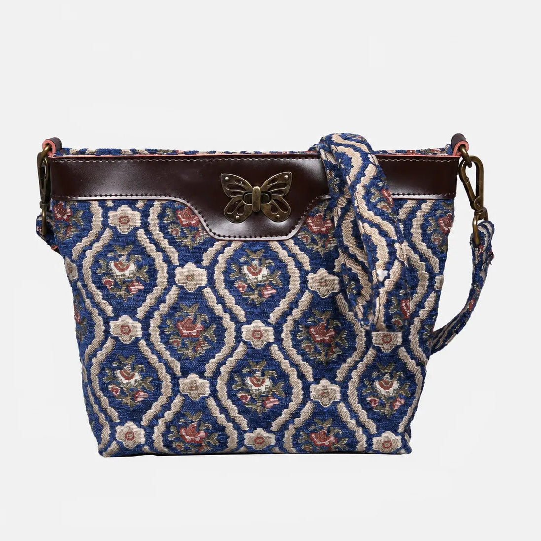 Traditional Blue Carpet Crossbody Bag carpet bag MCW Handmade of America main