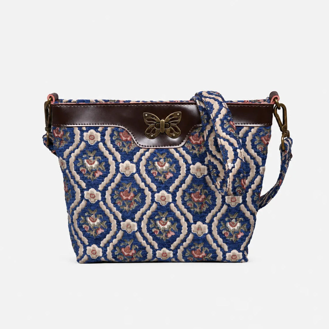 Traditional Blue Carpet Crossbody Bag carpet bag MCW Handmade of America main