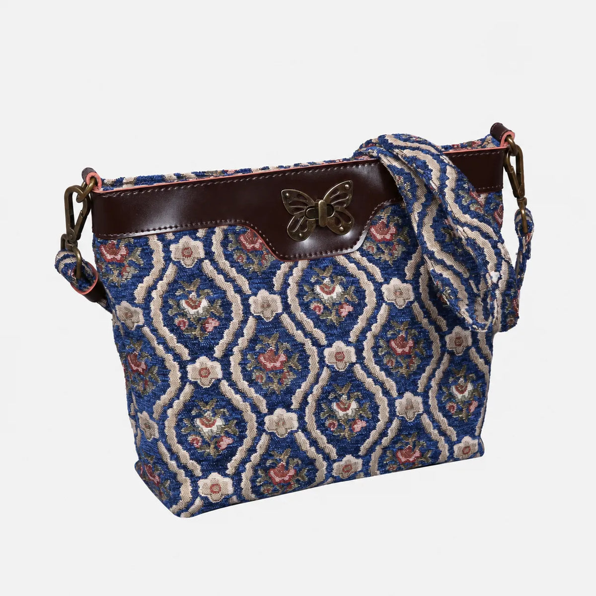 Traditional Blue Carpet Crossbody Bag carpet bag MCW Handmade of America front