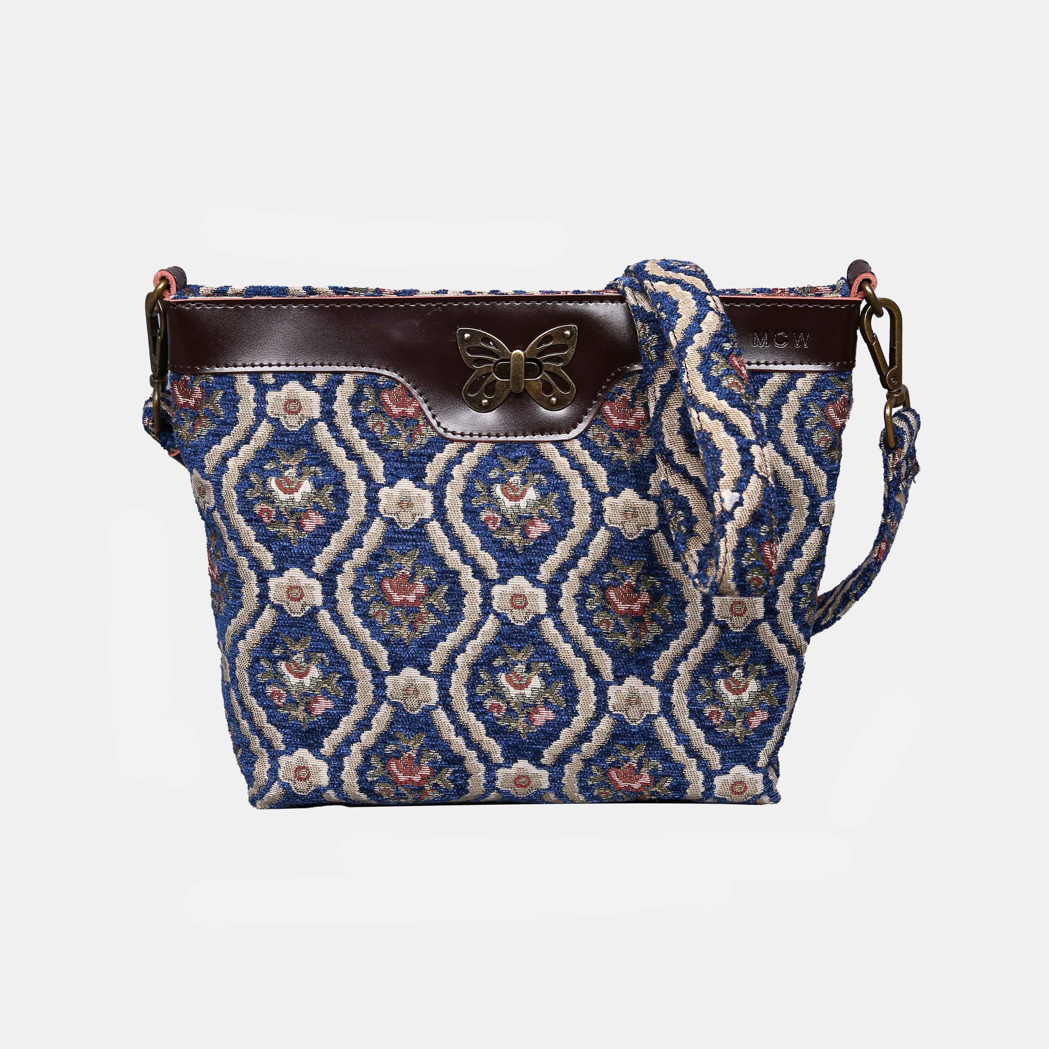 Traditional Blue Carpet Crossbody Bag carpet bag MCW Handmade of America main