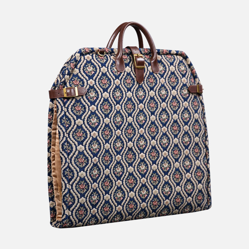 Traditional Blue Carpet Garment Bag carpet bag of America Front side