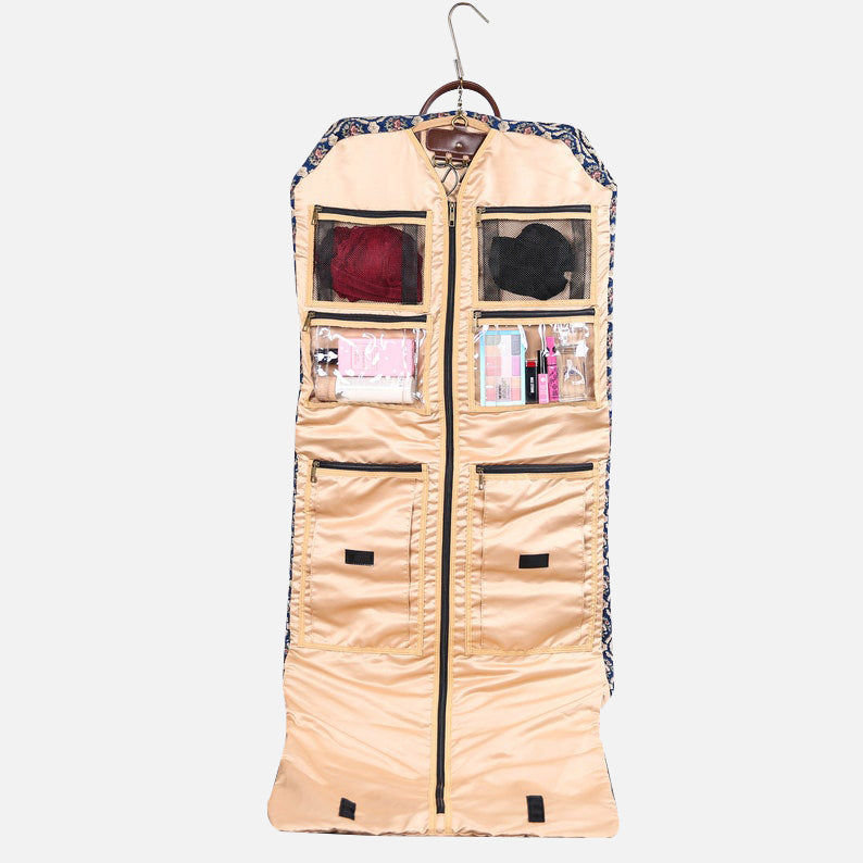 Traditional Blue Carpet Garment Bag carpet bag of America in use