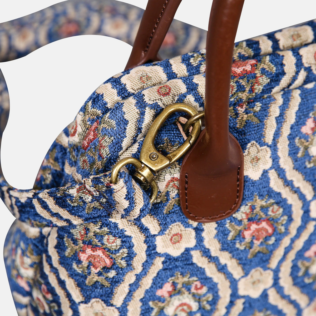 Traditional Blue Carpet Satchel carpet bag MCW Handmade buckle