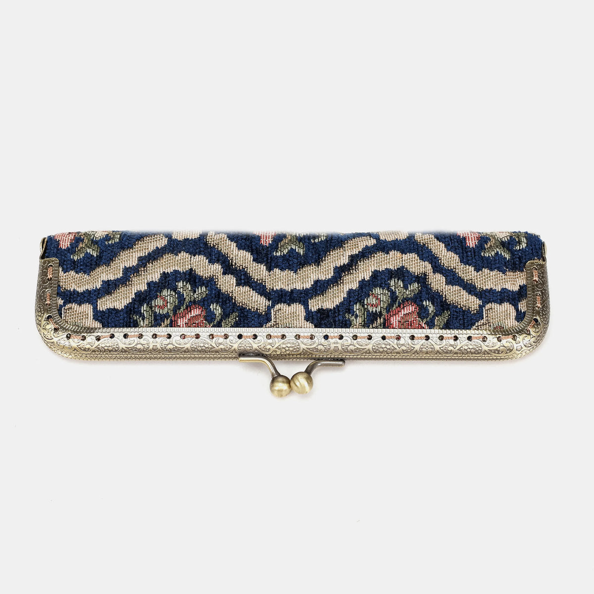 Traditional Blue Duo Pen Case Carpetbag of America front