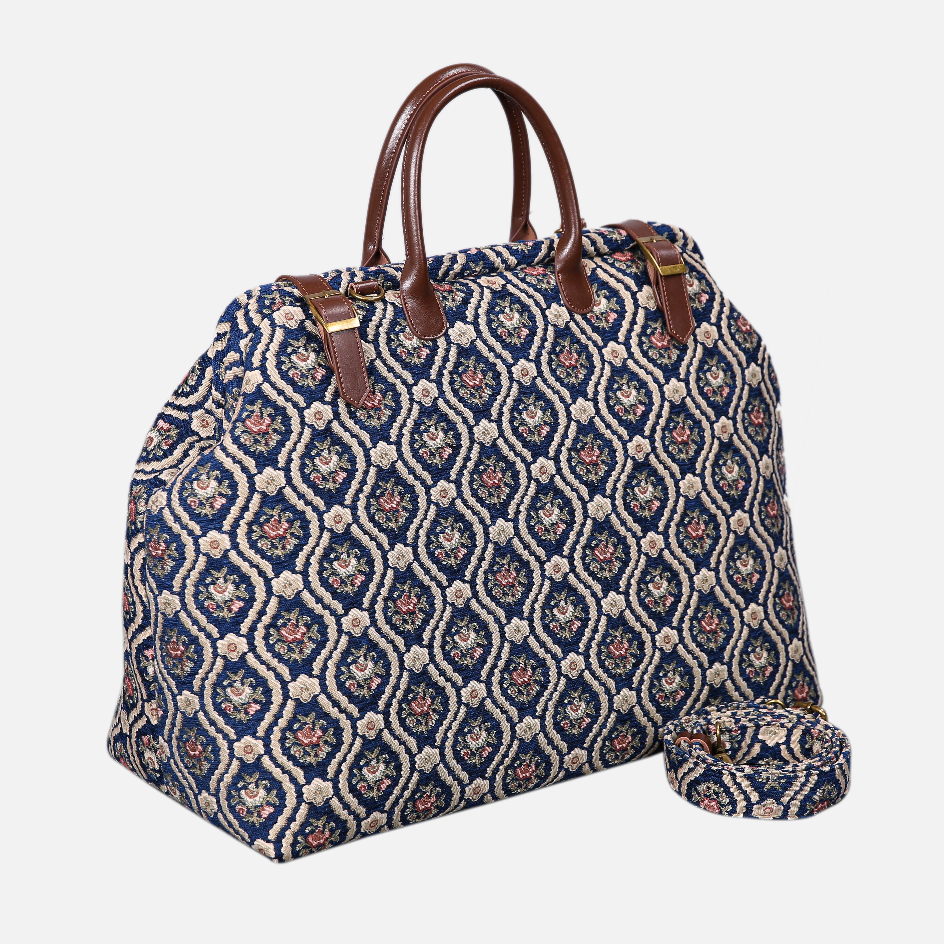 Traditional Blue Large Carpetbag   of America Front side