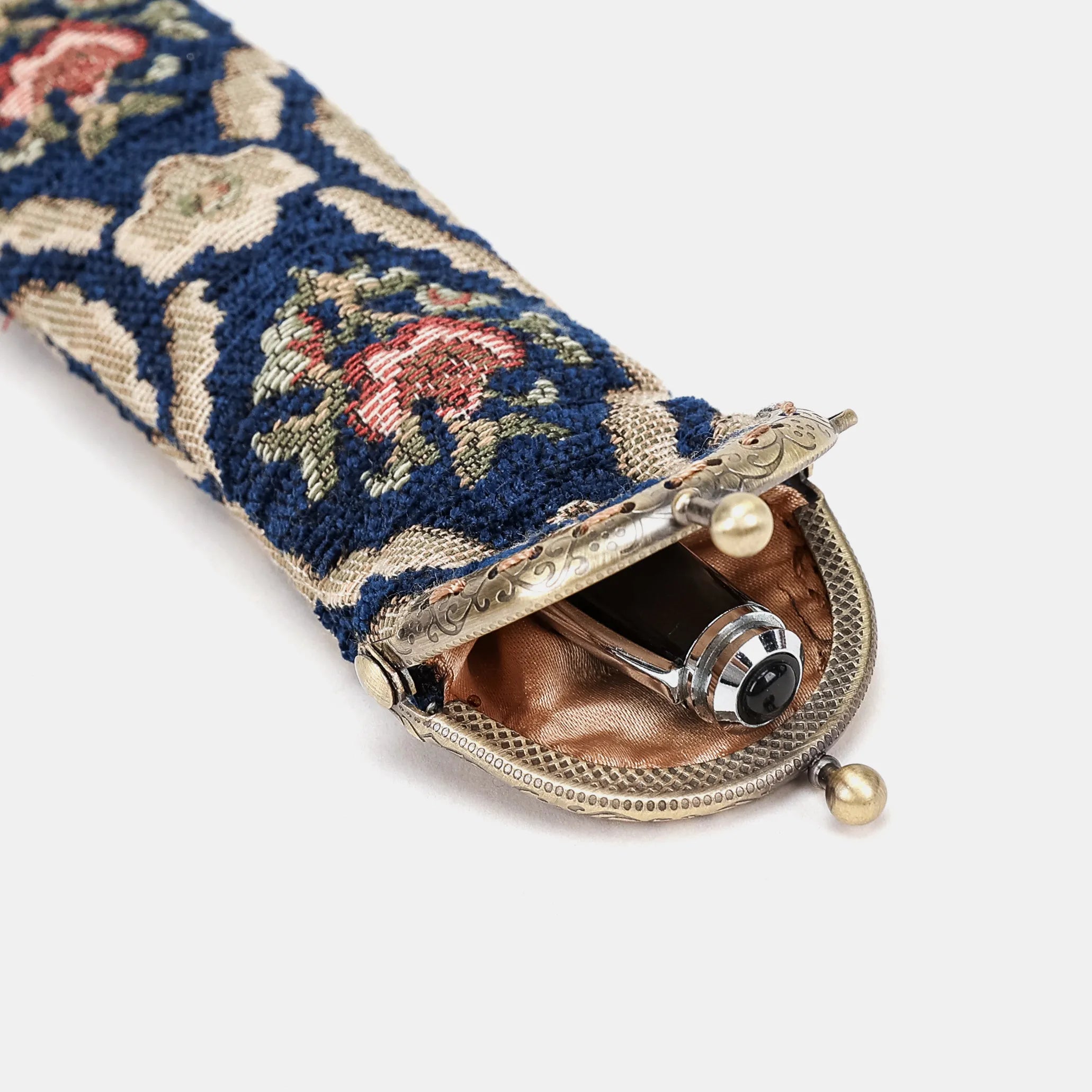 Traditional Blue Solo Pen Case Carpetbag of America open