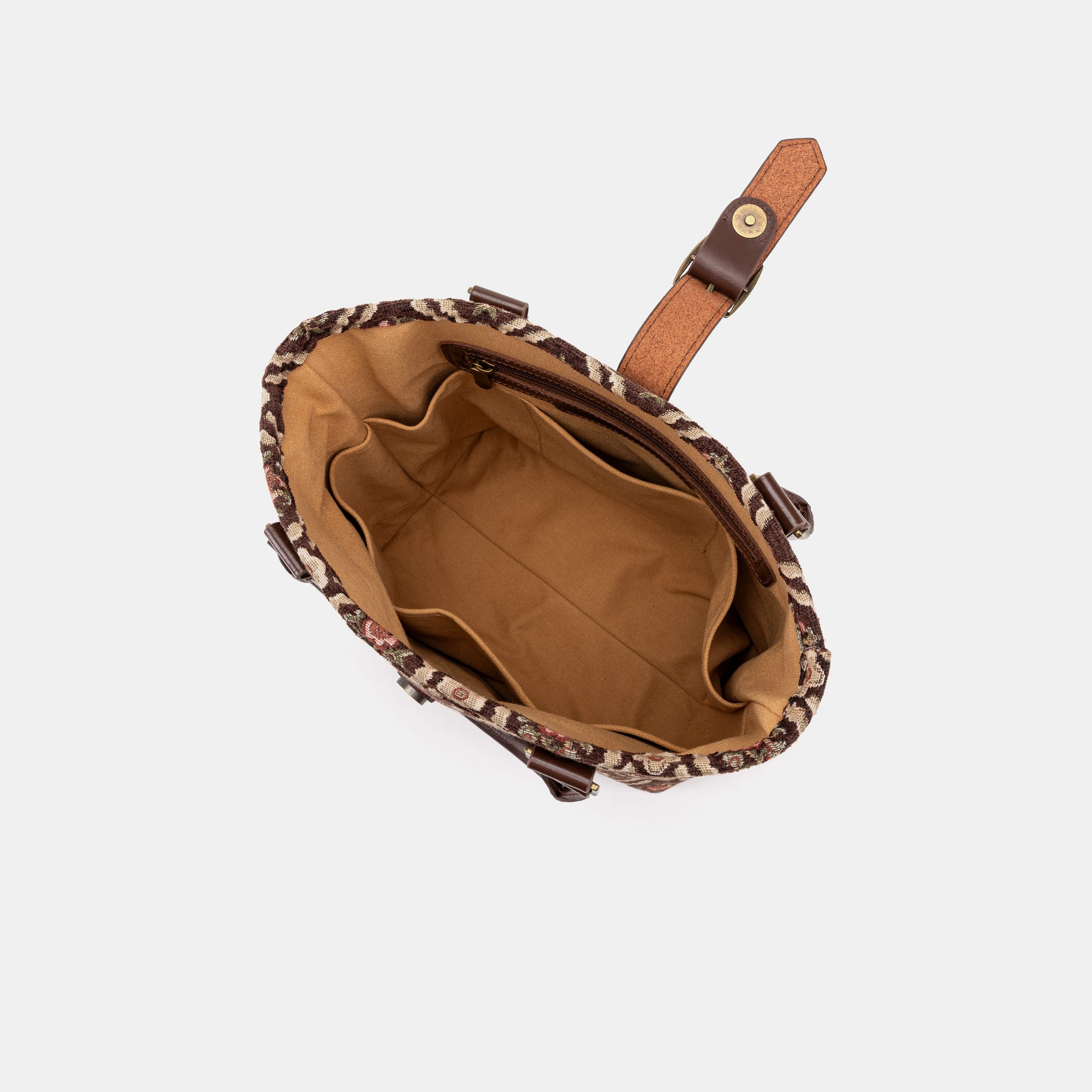 Traditional Brown Everyday Tote Bag of America inside