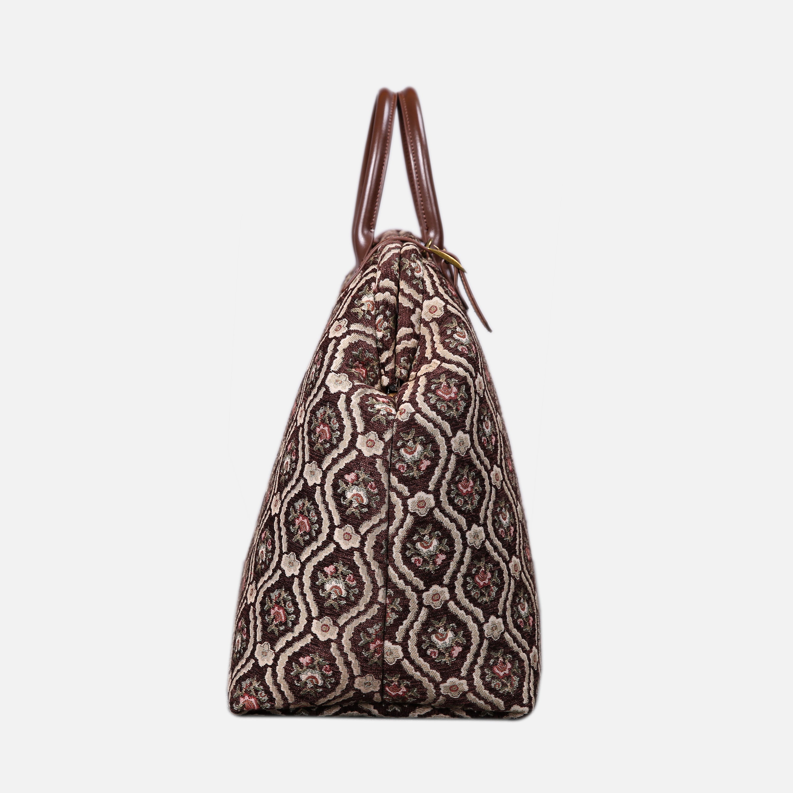 Traditional Brown Large Carpetbag  of America  side