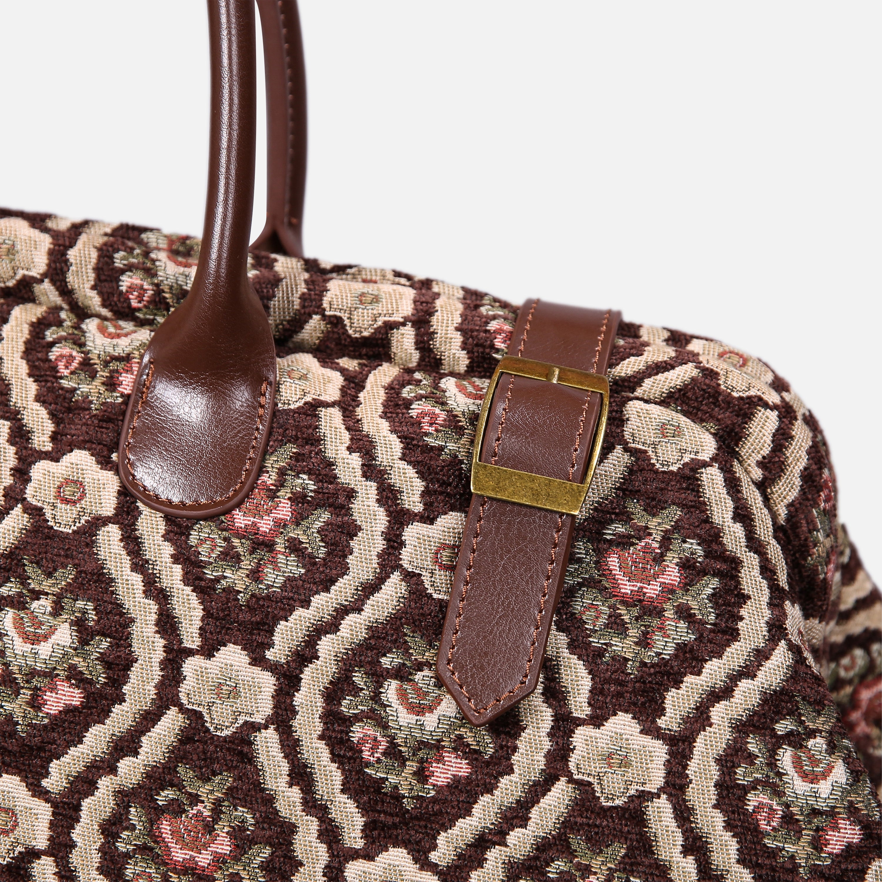 Traditional Brown Large Carpetbag  of America  details