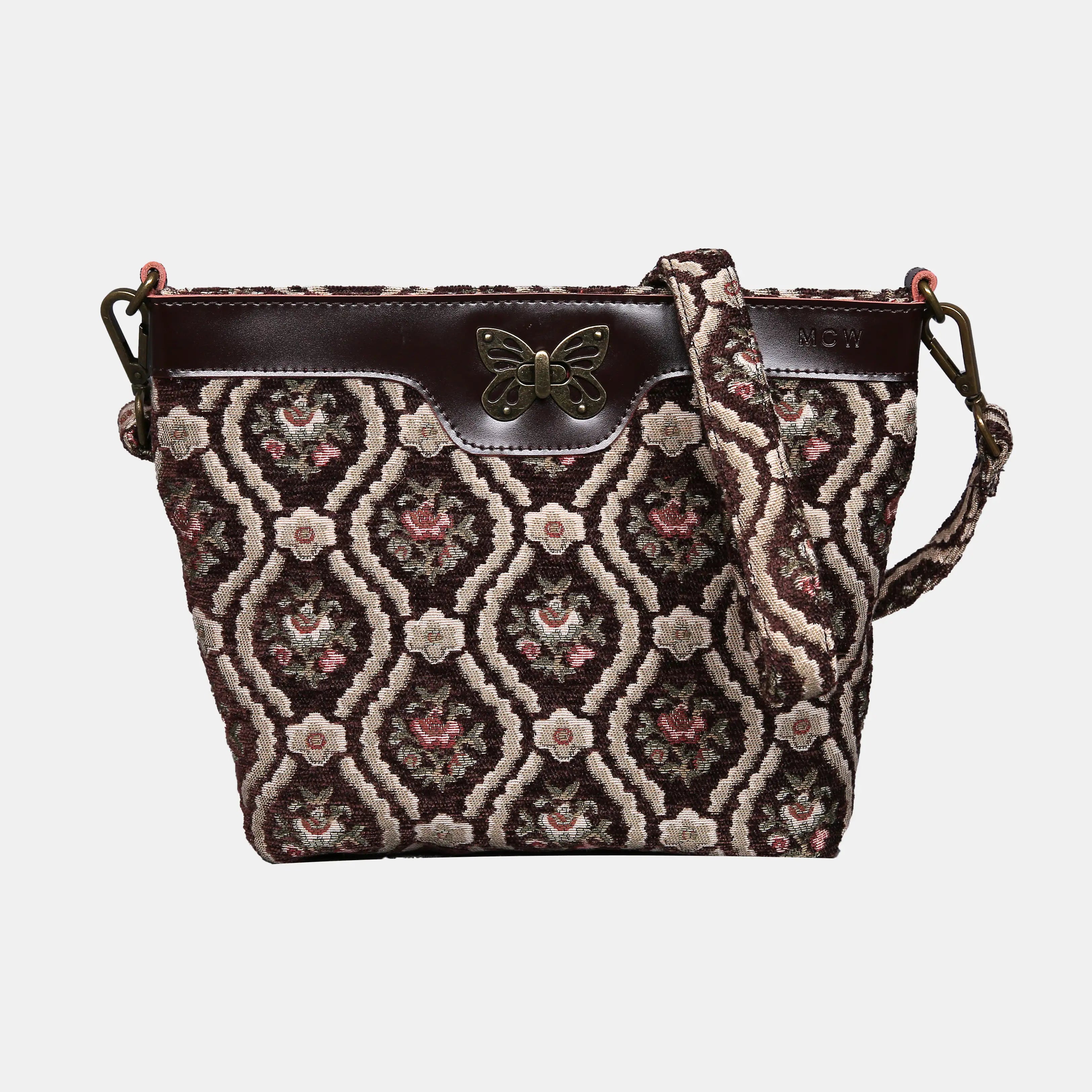 Traditional Coffee Carpet Crossbody Bag carpet bag MCW Handmade of America main