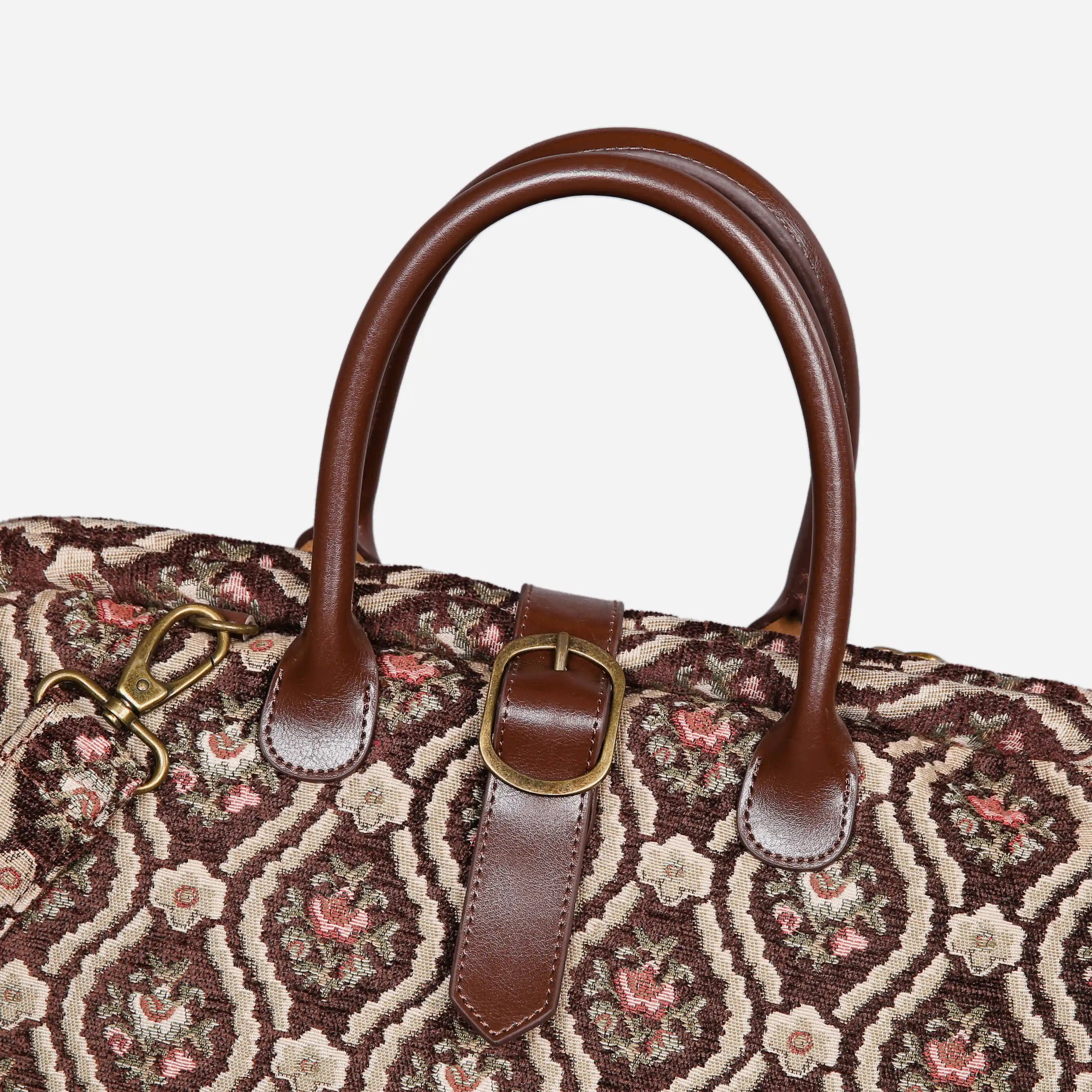 Traditional Coffee Mary Poppins Weekender Carpetbag of America buckle