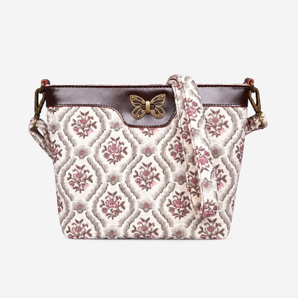 Traditional Cream Carpet Crossbody Bag carpet bag MCW Handmade of America main