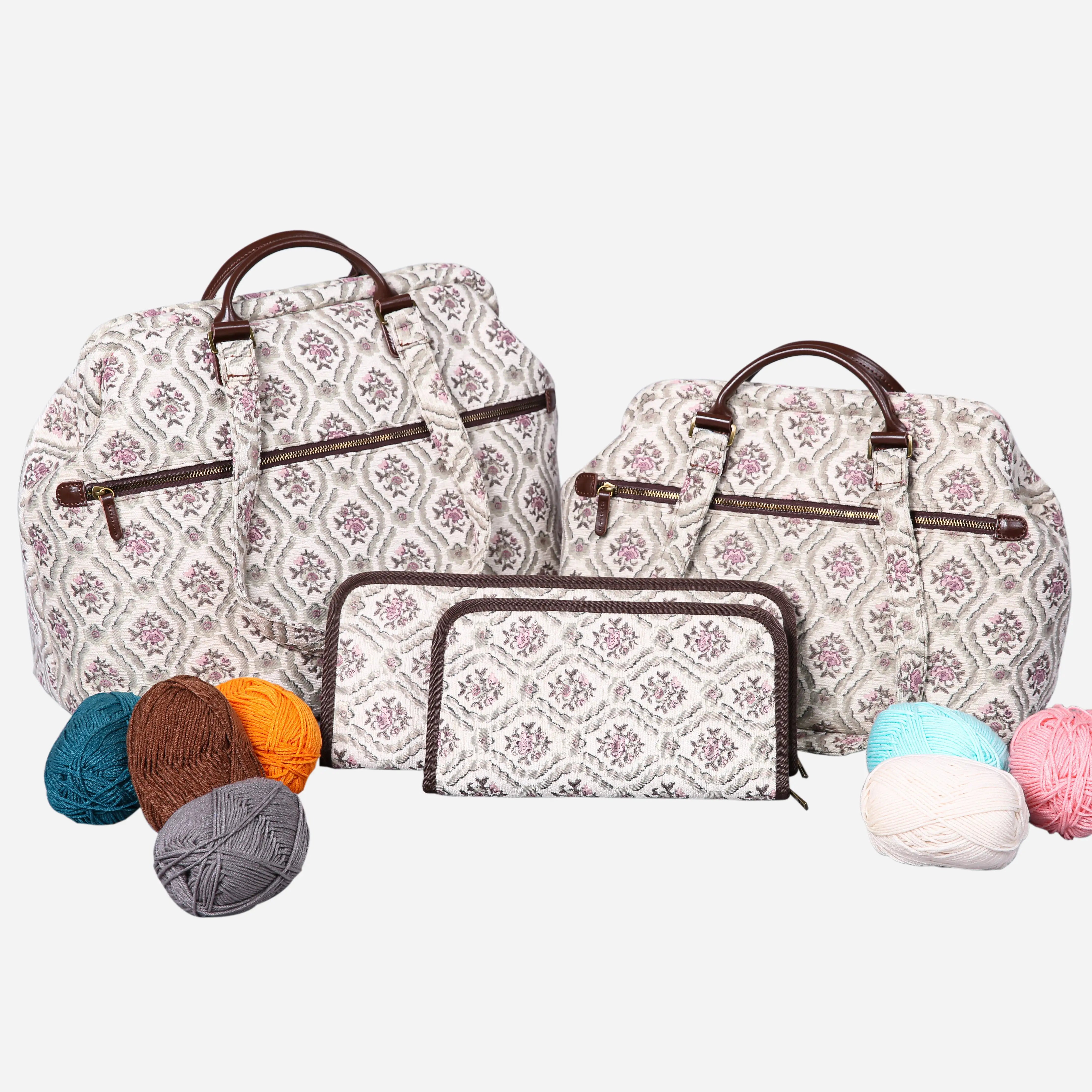 Traditional Cream Knitting Project Bag  of America-set