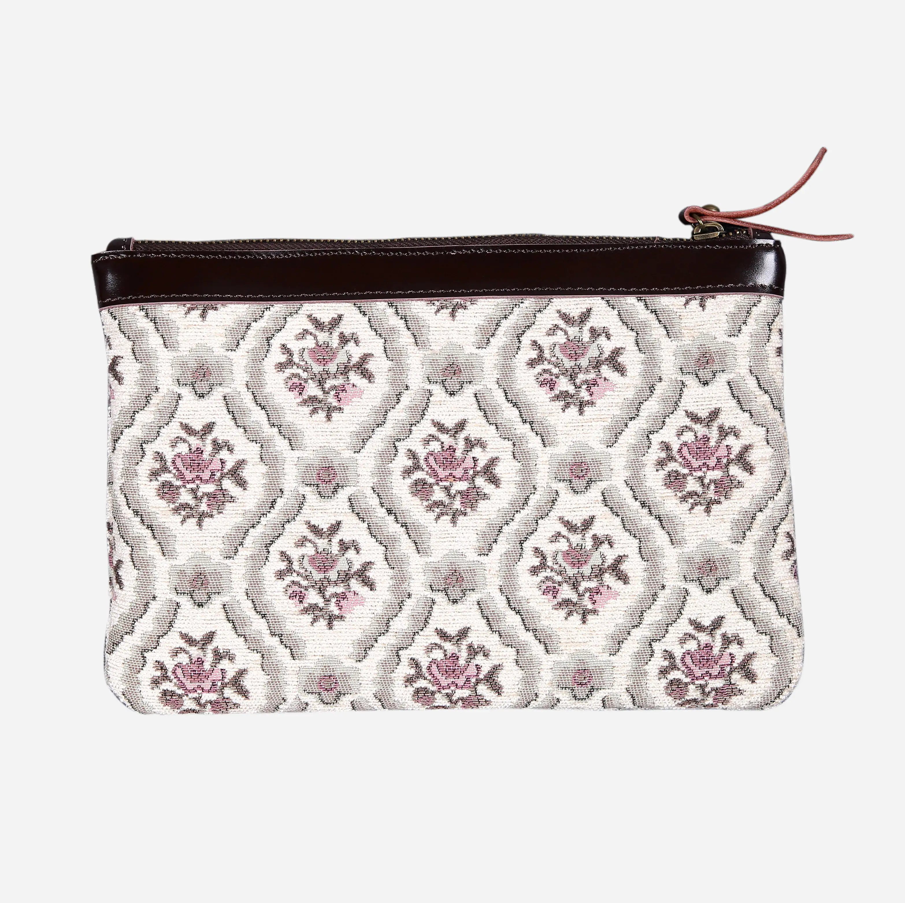 Traditional Cream Wristlet Clutch carpet bag MCW Handmade-1