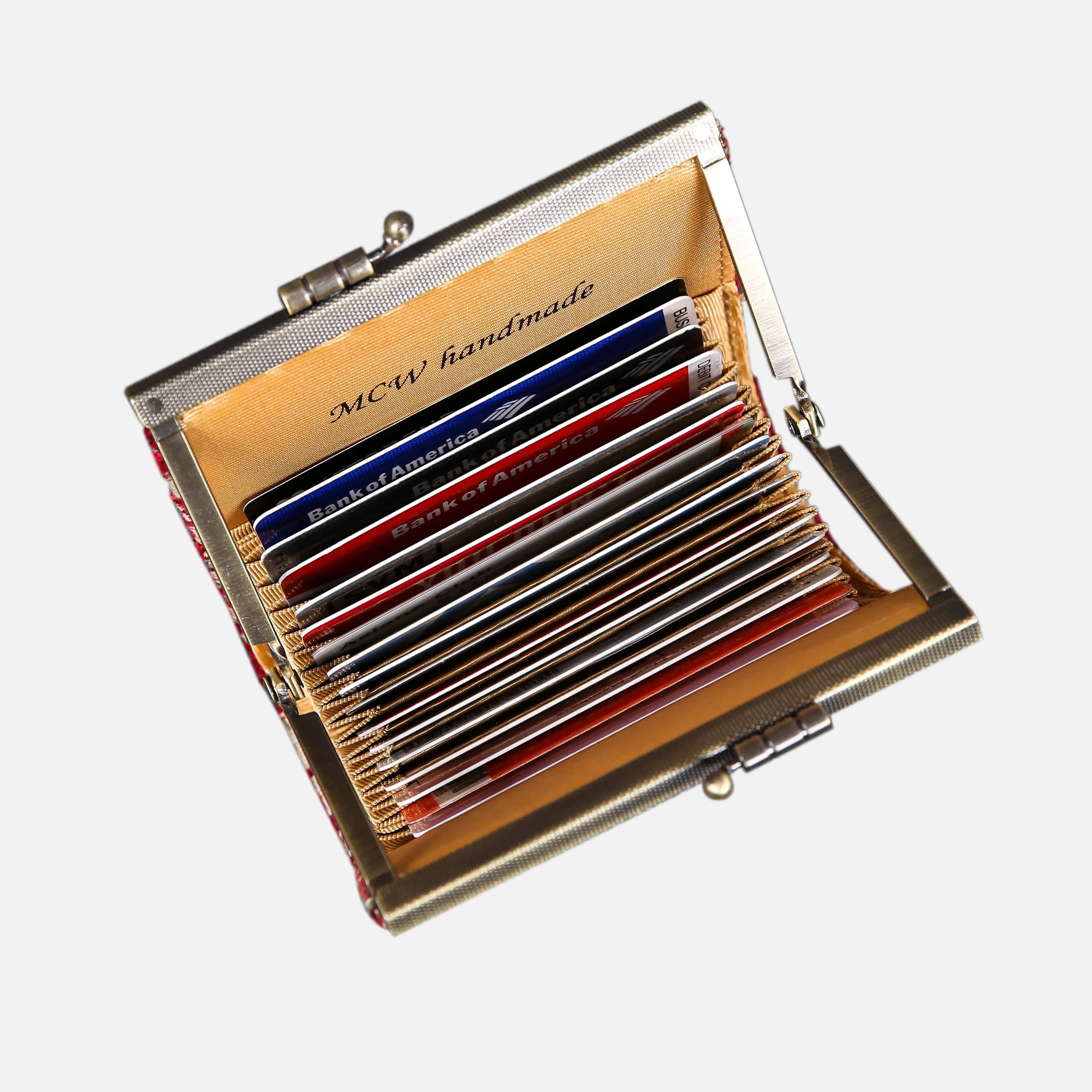 Traditional Red Card Wallet  of America 17 slots in use