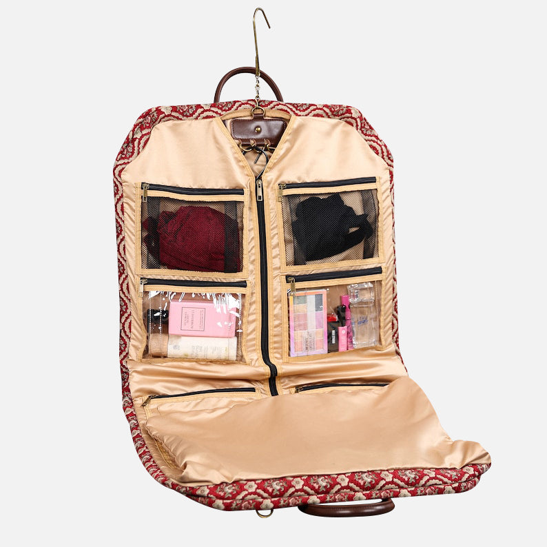Traditional Red Carpet Garment Bag carpet bag of America in use