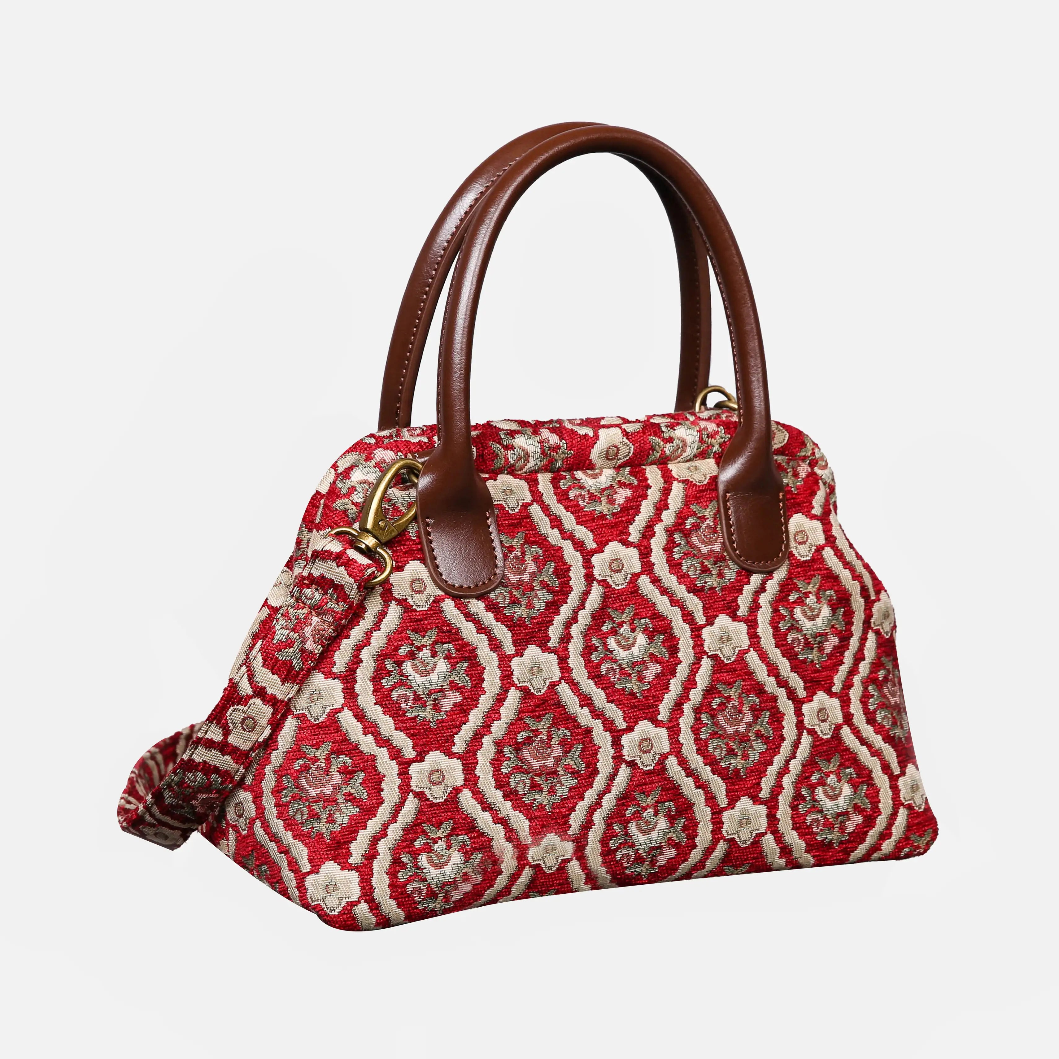 Traditional Red Carpet Satchel Carpetbag of America front