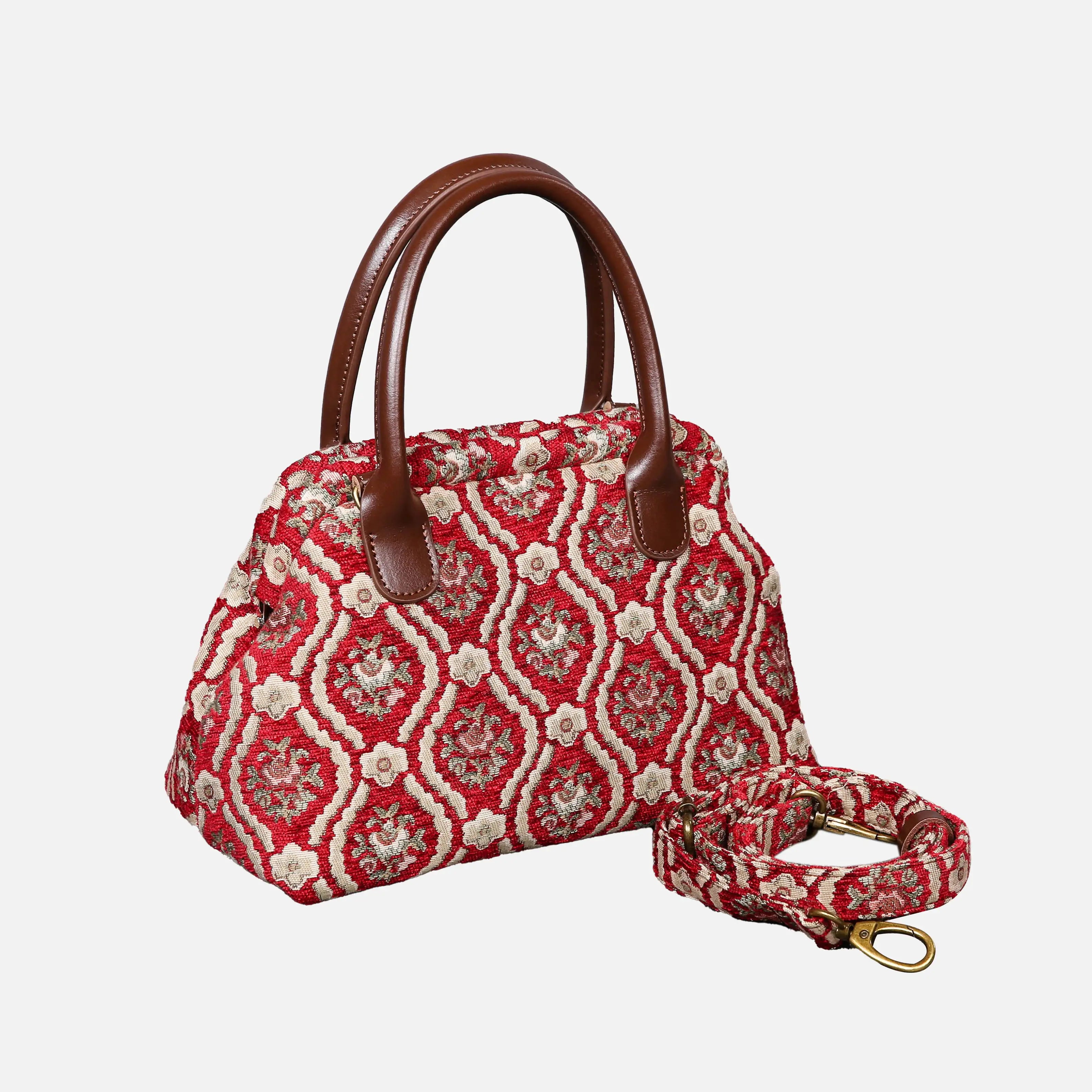 Traditional Red Carpet Satchel Carpetbag of America with strap