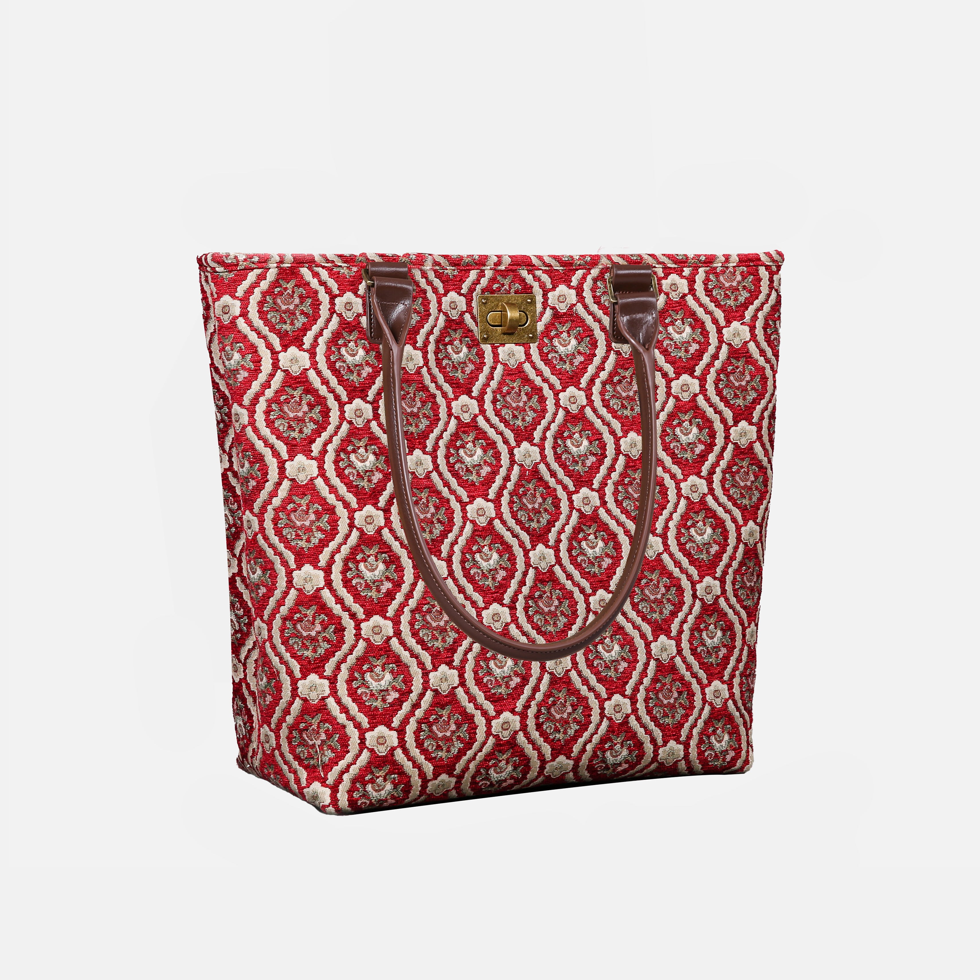 Traditional Red Carpet Tote Shopper Carpetbag of America handle down