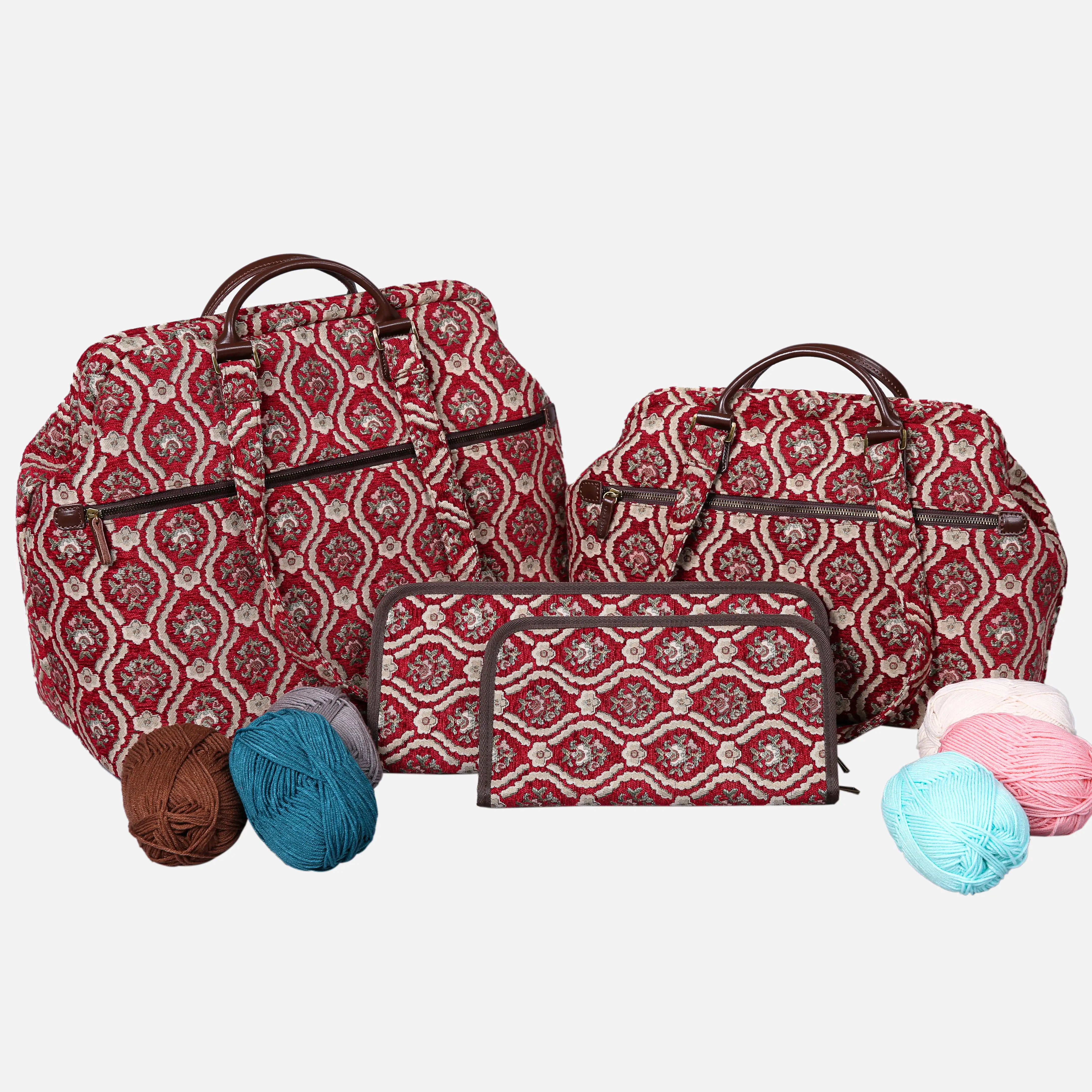 Traditional Red Knitting Project Bag  of America-set