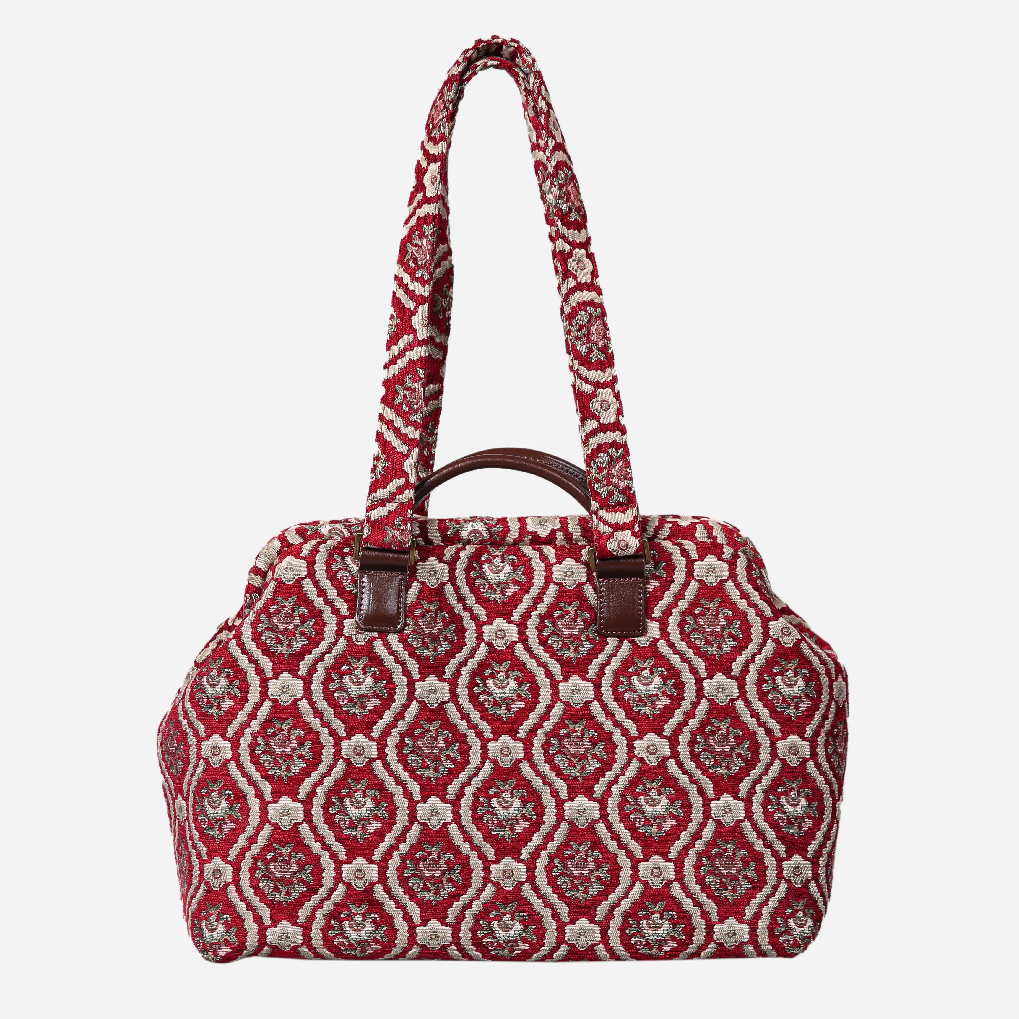 Traditional Red Knitting Project Bag   of America with shoulder strap