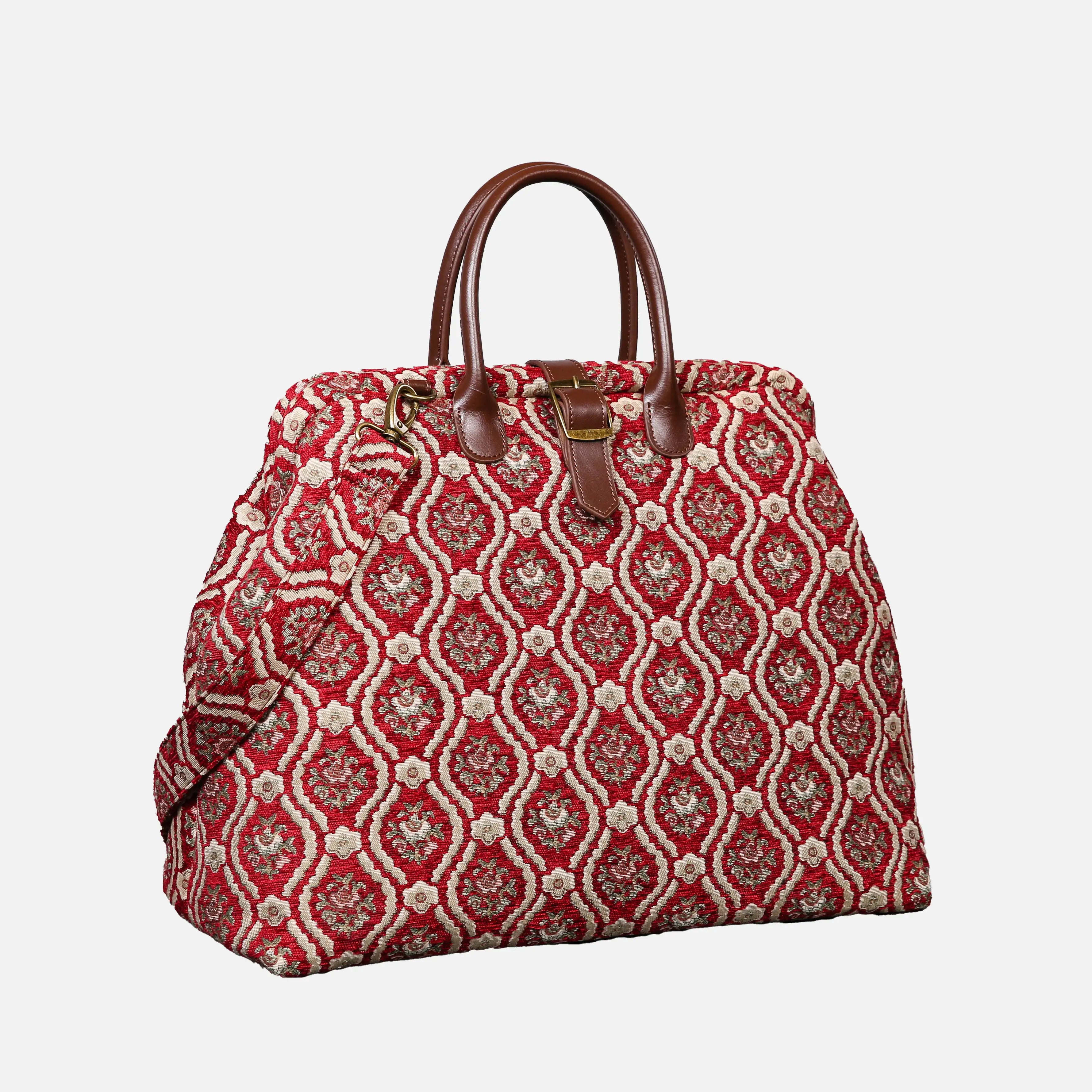 Traditional Red Mary Poppins Weekender Carpetbag of America front