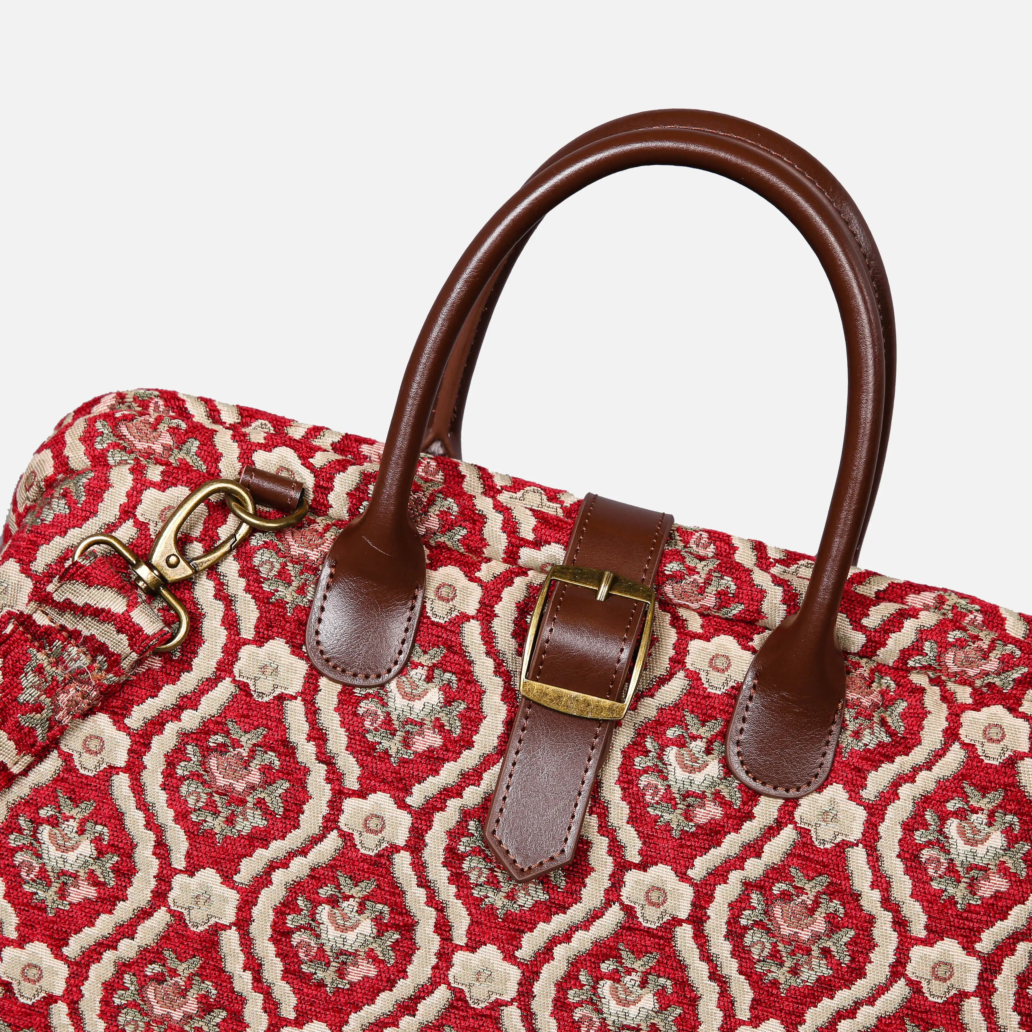 Traditional Red Mary Poppins Weekender Carpetbag of America buckle