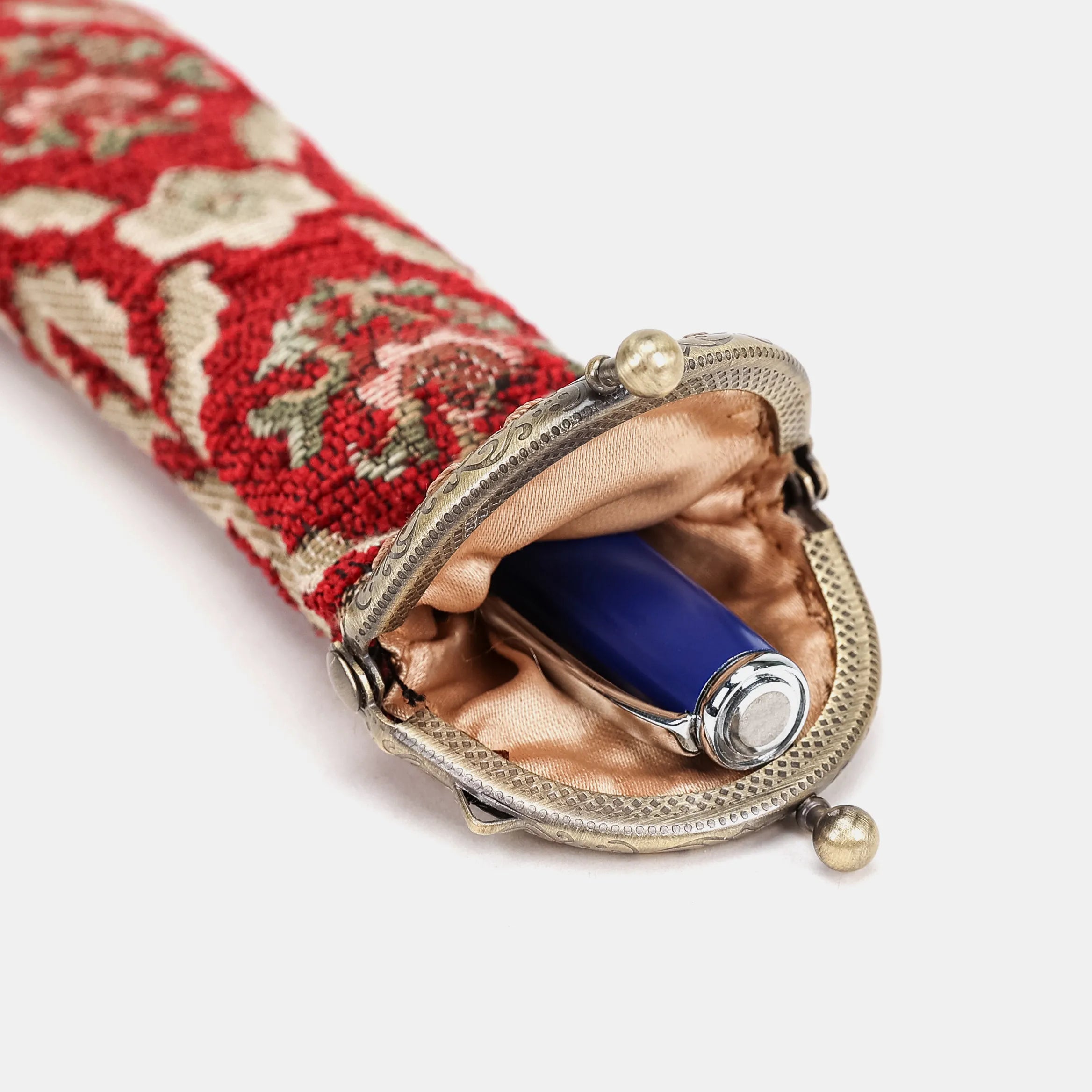 Traditional Red Solo Pen Case Carpetbag of America  open