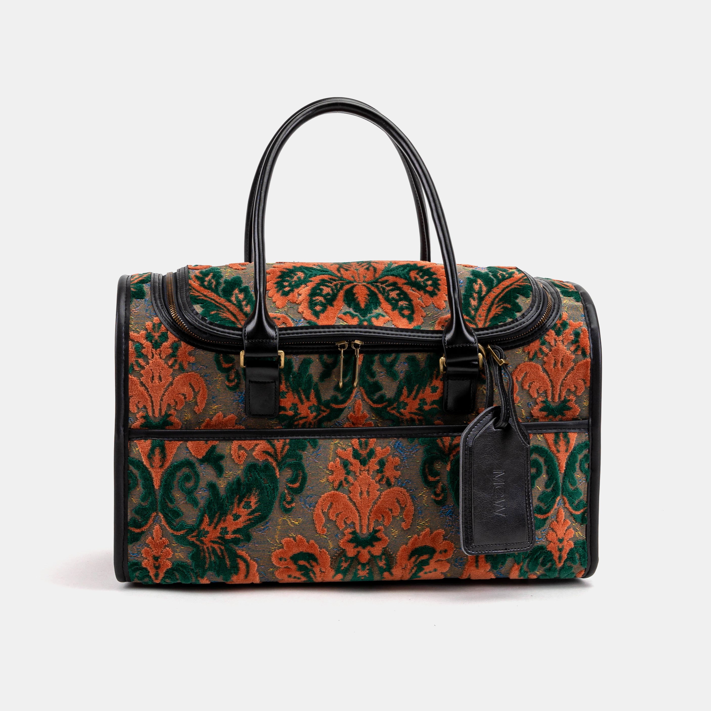 Travel Dog Carrier Burnout Velvet Revival Jade  of America front side