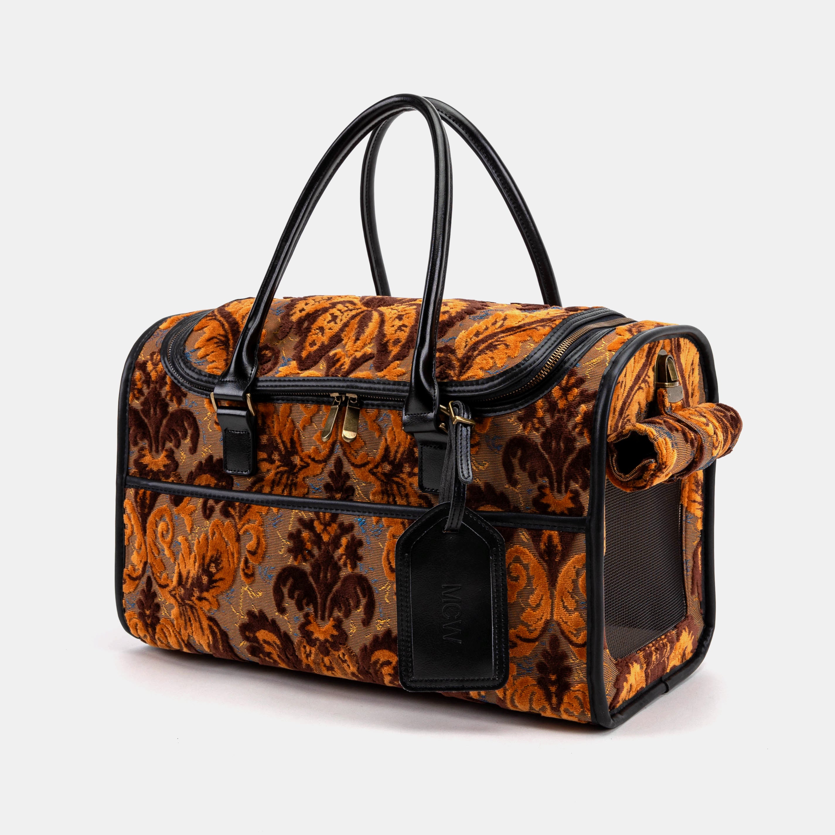 Travel Dog Carrier Burnout Velvet Revival Sienna  of America main
