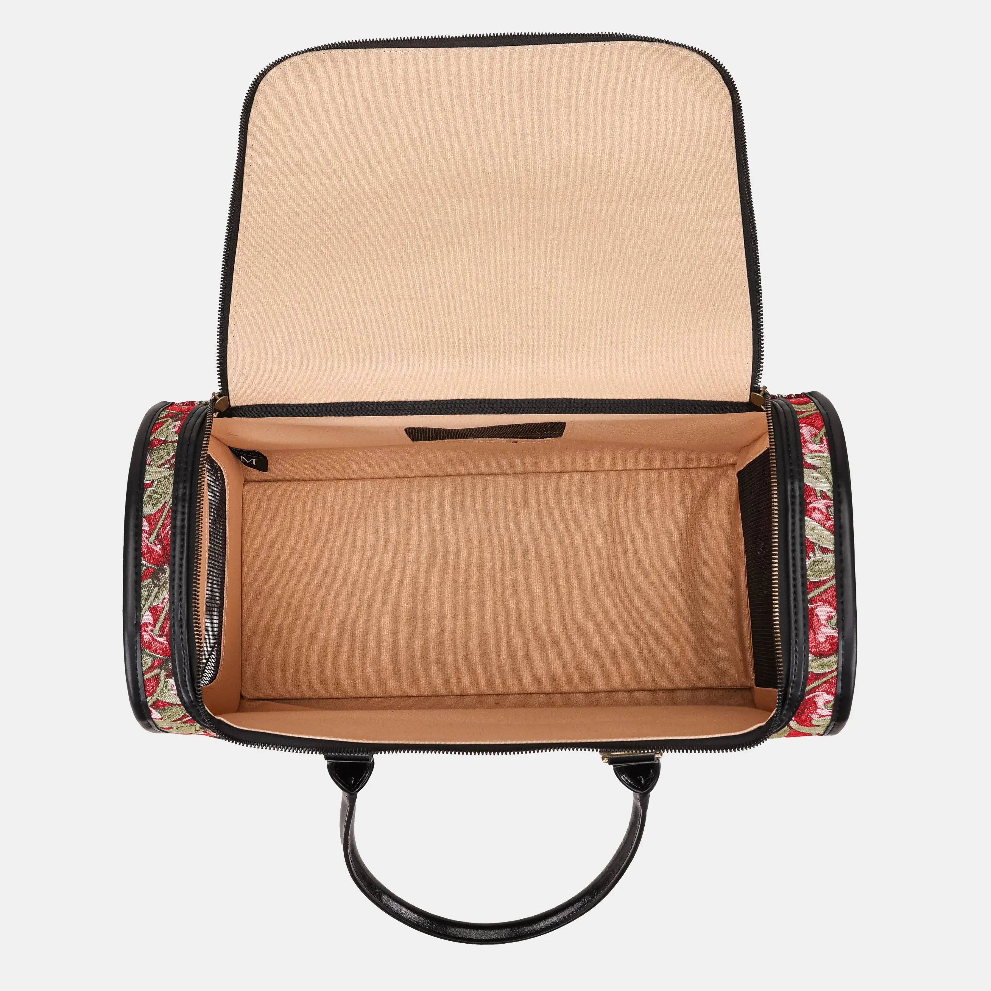Travel Dog Carrier Bag Cherry Cascade of America inside