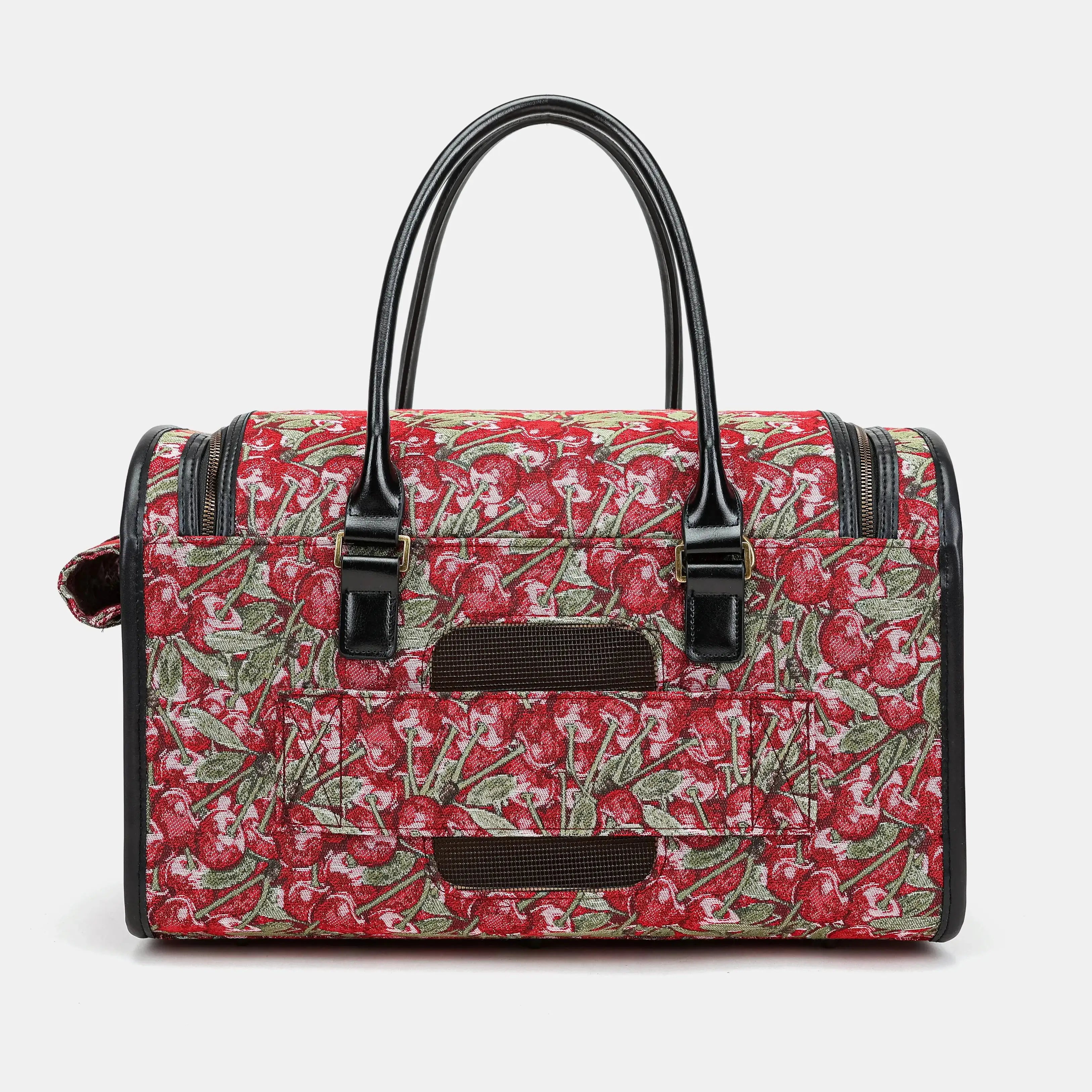 Travel Dog Carrier Bag Cherry Cascade of America back