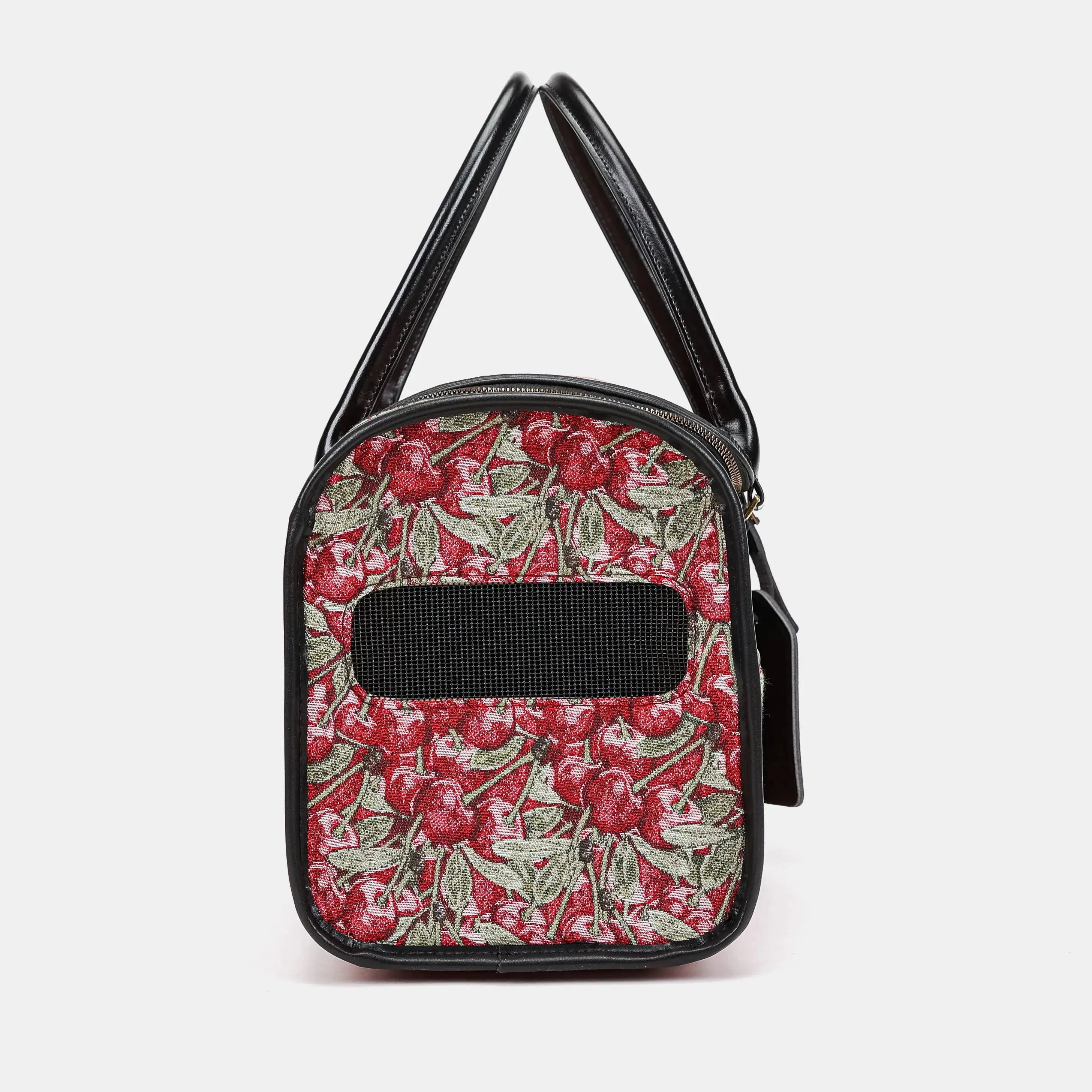 Travel Dog Carrier Bag Cherry Cascade of America side mesh