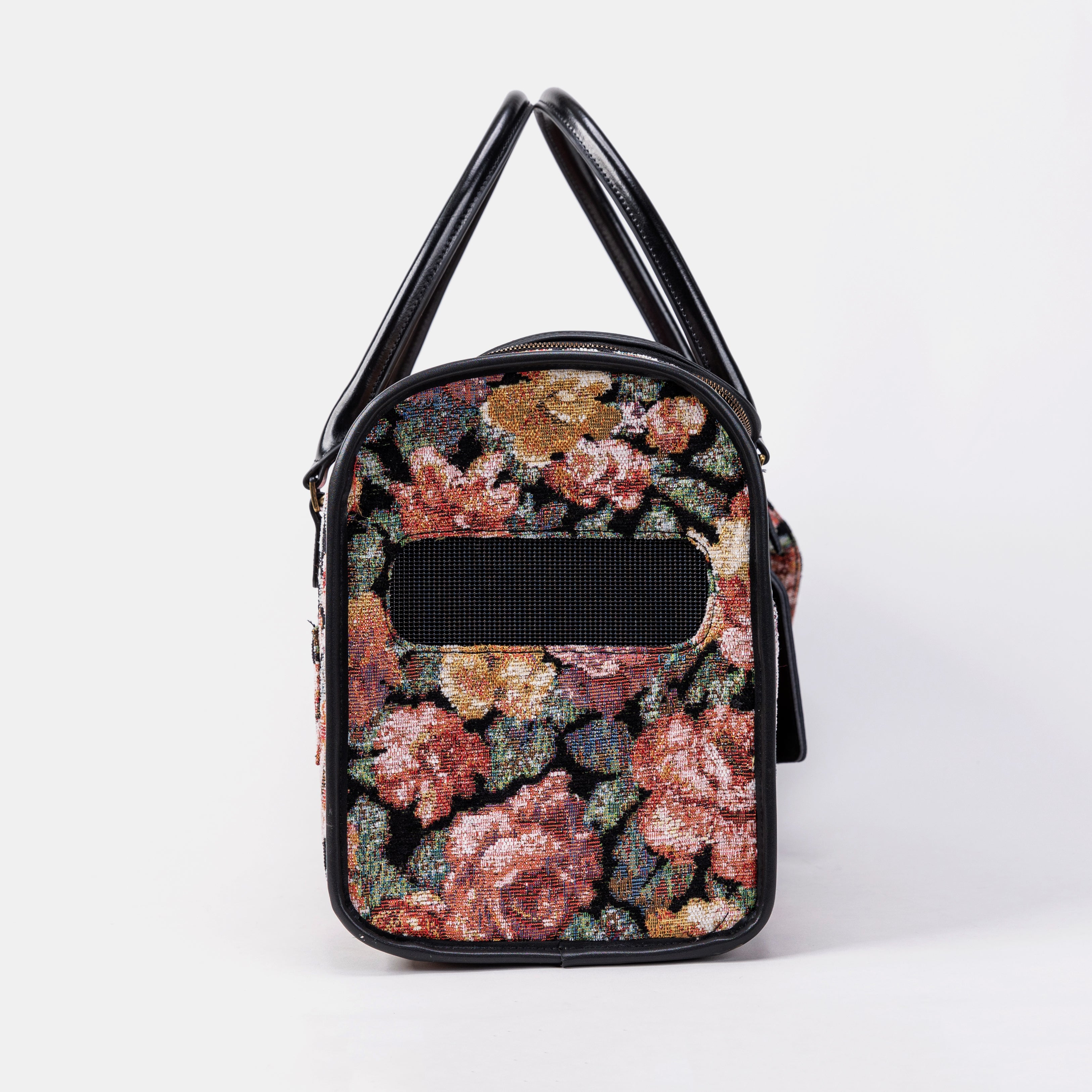 Travel Dog Carrier Bag Floral Rose of America  with Side Mesh