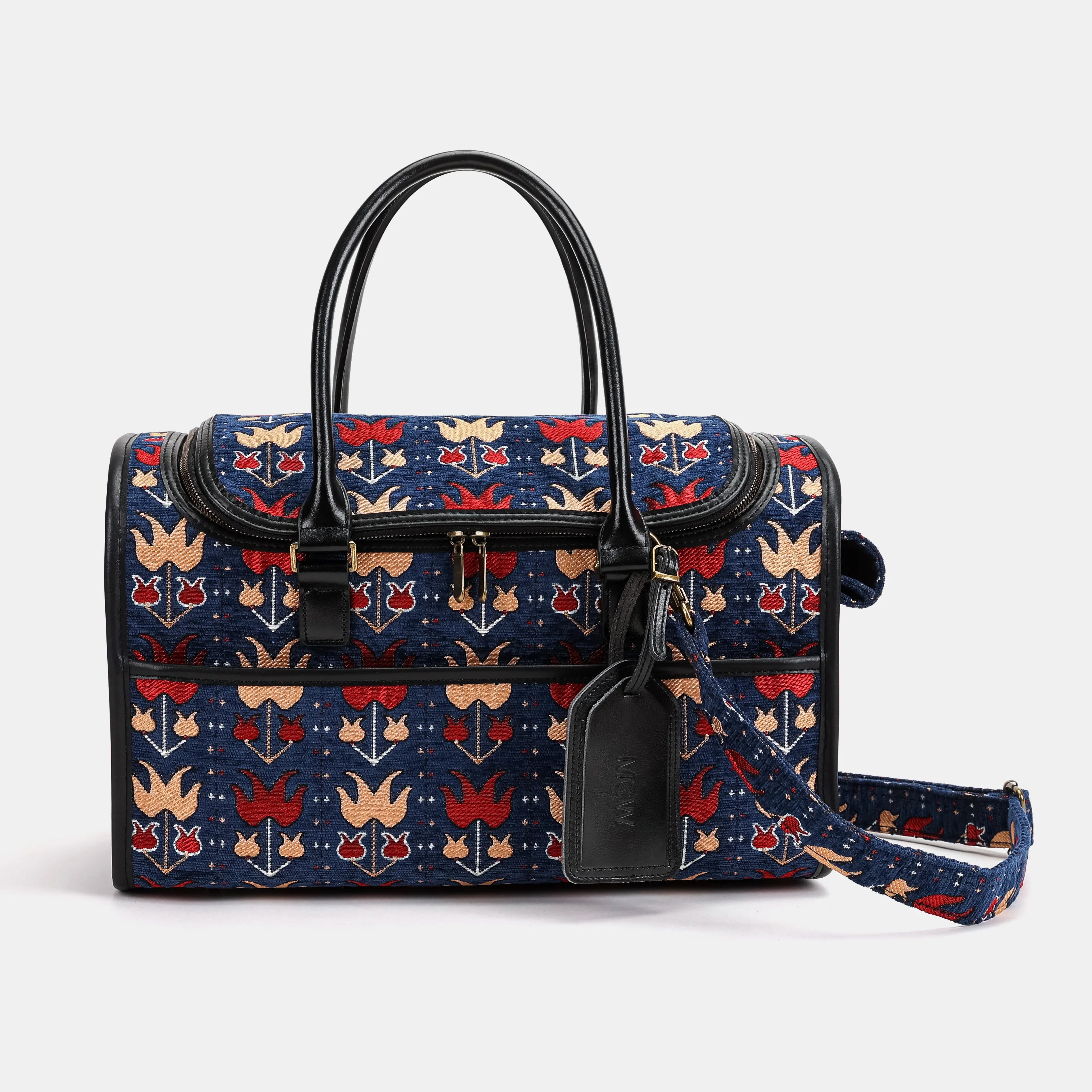 Travel Dog Carrier Bag | Poppy Bloom of America-front