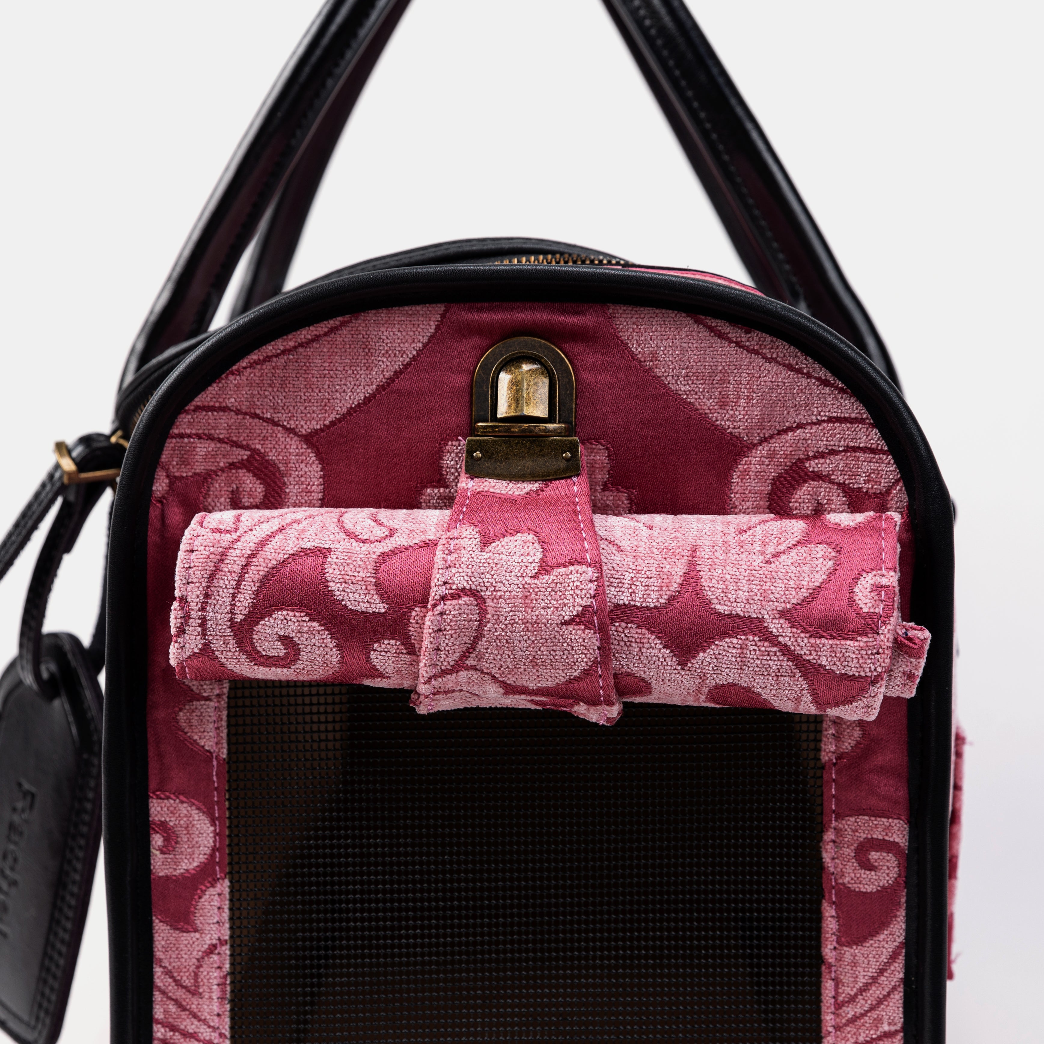 Travel Dog Carrier Bag Queen Rose  Pink of America with Roll Up Flap