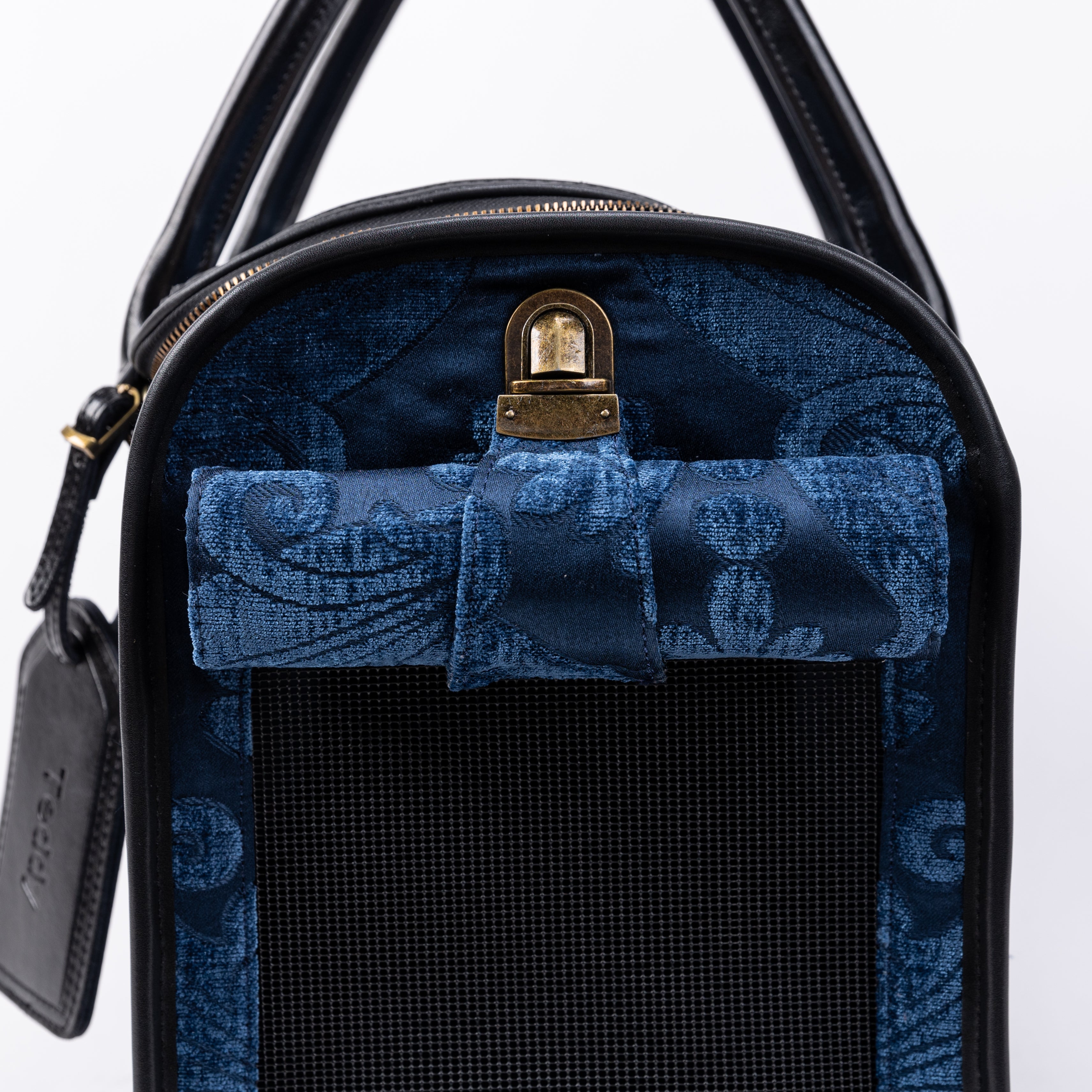 Travel Dog Carrier Bag Queen Royal Blue of America with Roll Up Flap