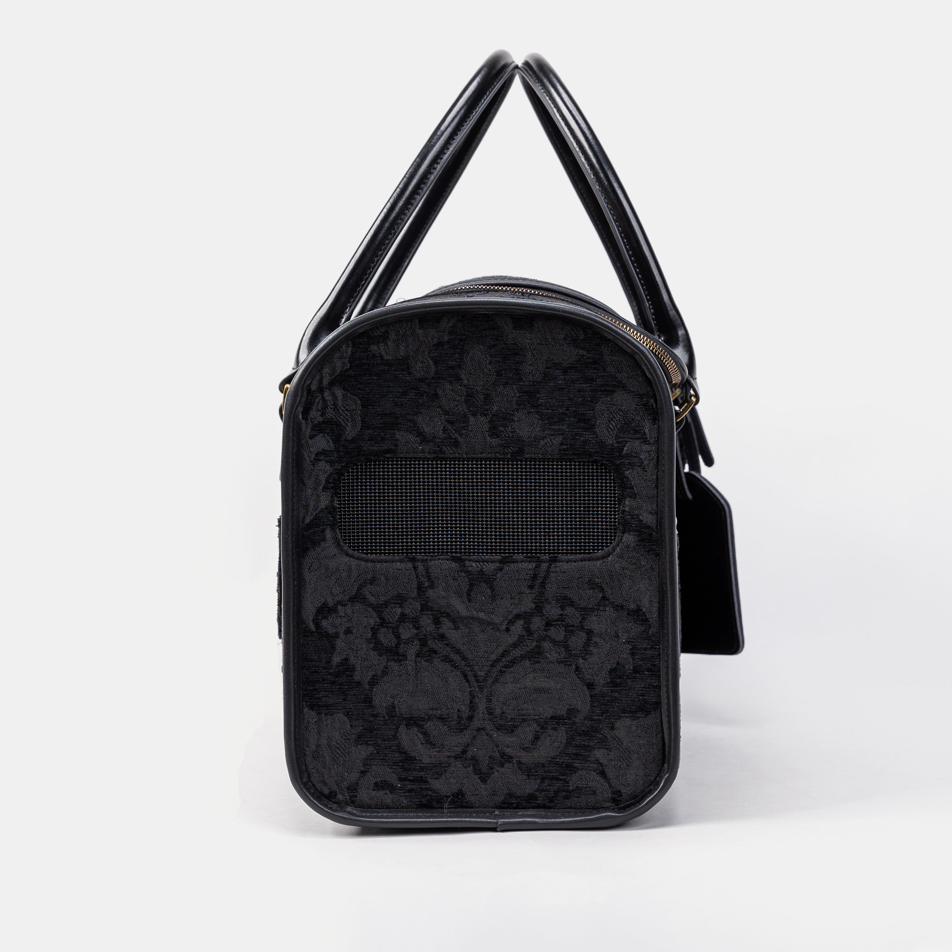 Travel Dog Carrier Bag Victorian Blossom Black/Black   of America Side Mesh