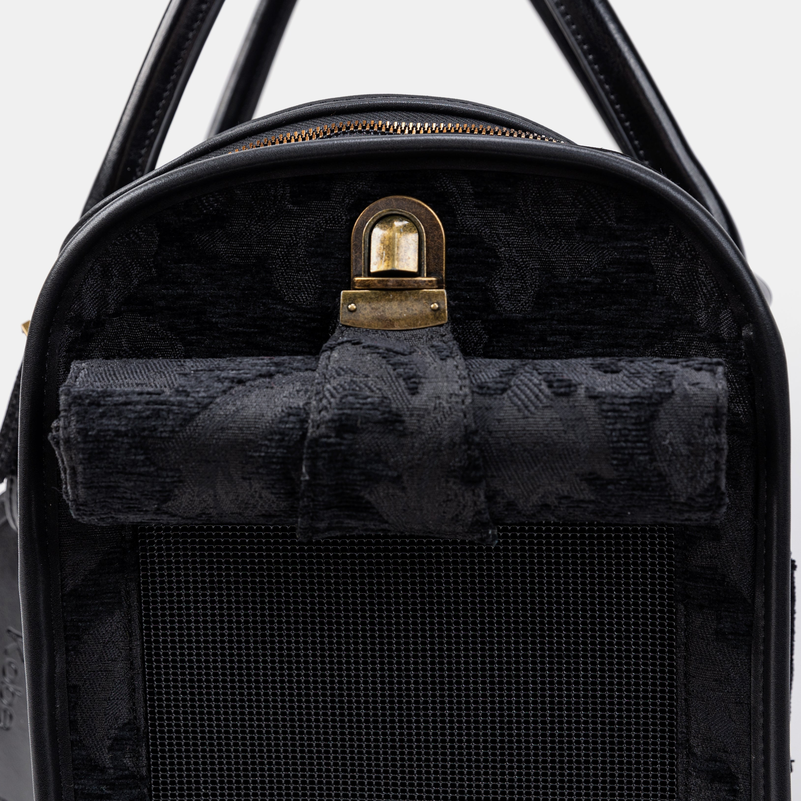 Travel Dog Carrier Bag Victorian Blossom Black/Black   of America main with Roll Up Flap