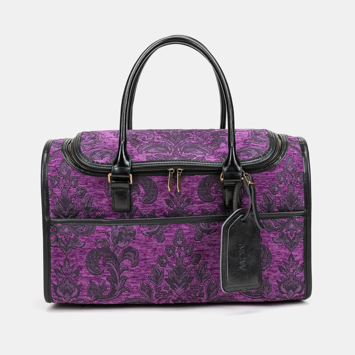 Travel Dog Carrier Bag Victorian Blossom Purple of America front