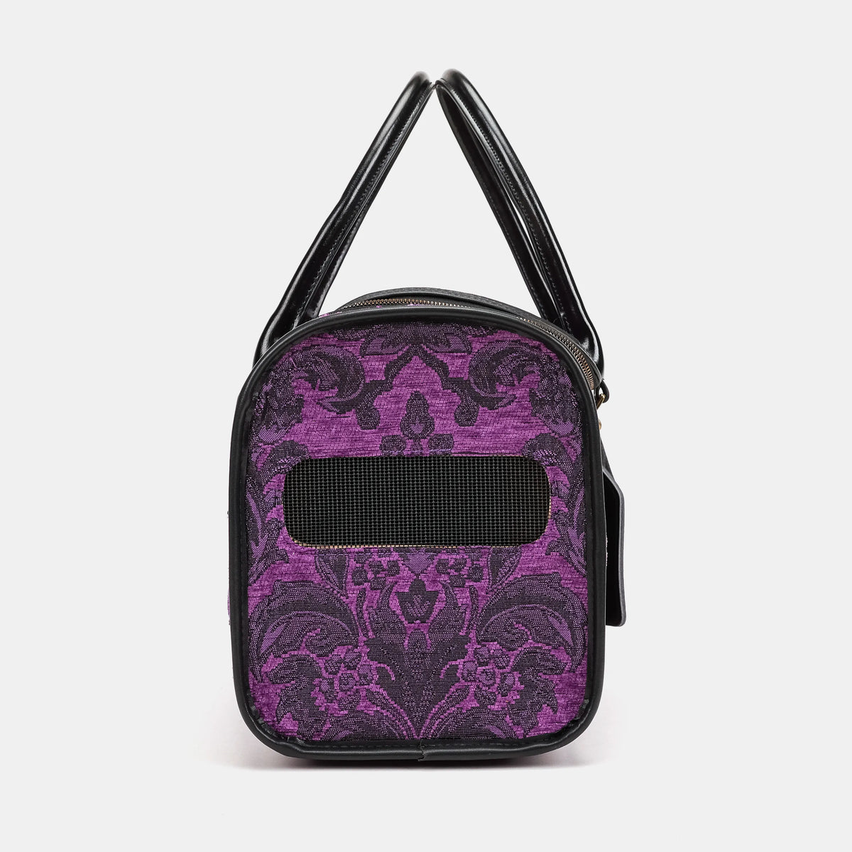 Travel Dog Carrier Bag Victorian Blossom Purple of America side mesh