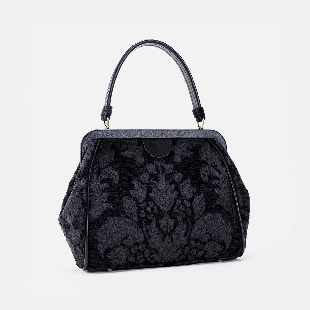 Victorian Blossom Black/Black Alma Satchel front side