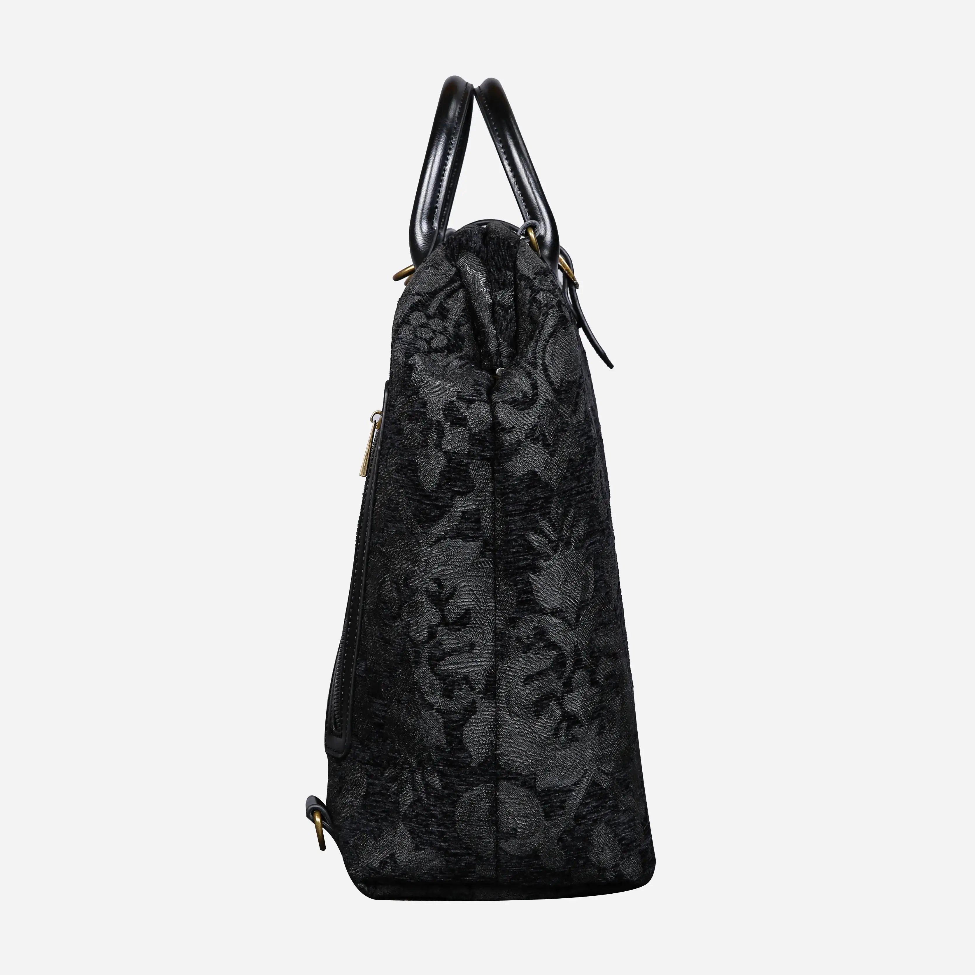 Victorian Blossom Black/Black Carpet Laptop Backpack of America side