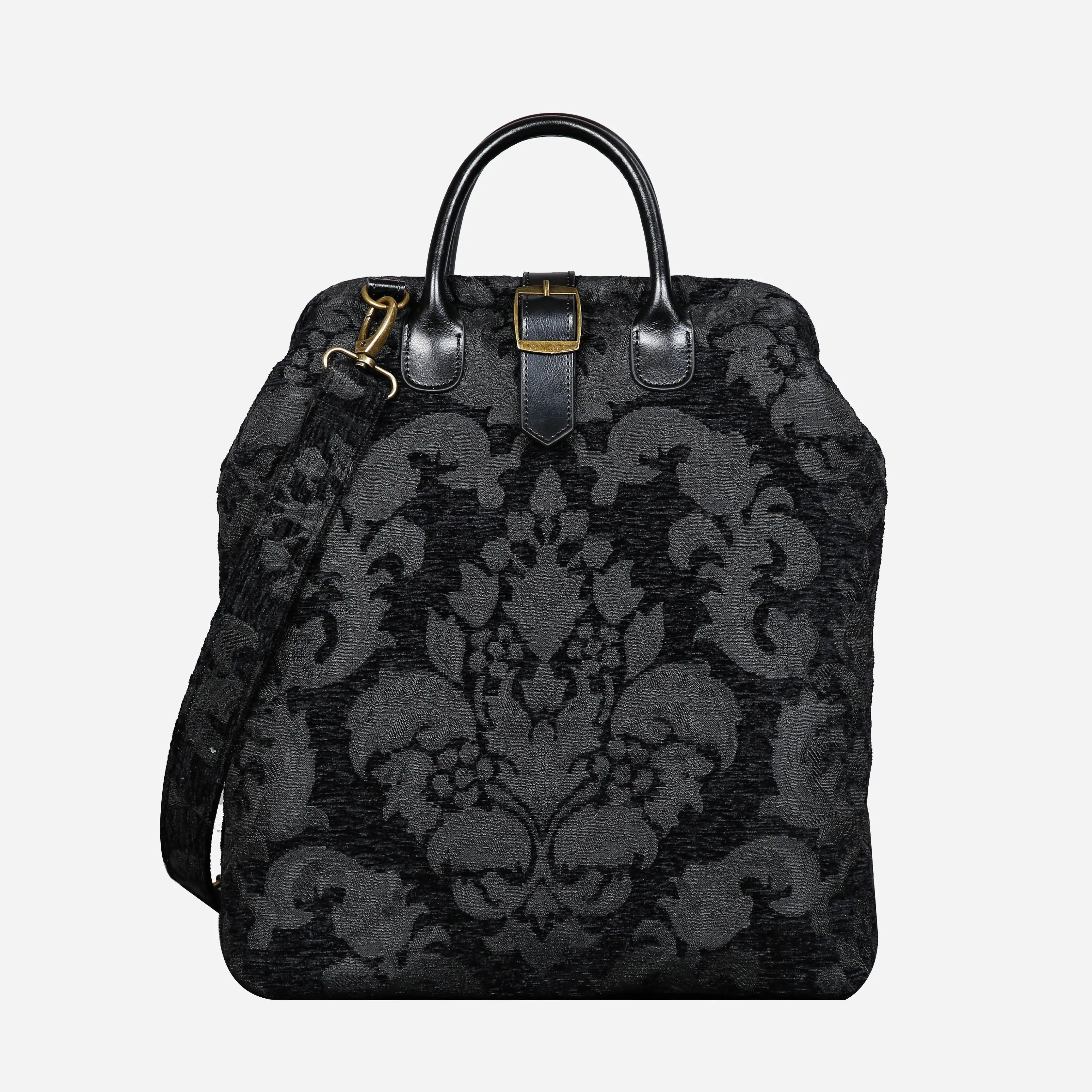 Victorian Blossom Black/Black Carpet Laptop Backpack of America with shoulder strap