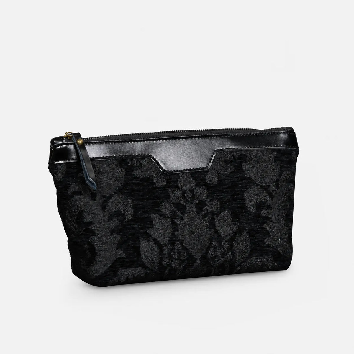 Victorian Blossom BLK/BLK Carpet Makeup Bag carpet bag MCW Handmade front side