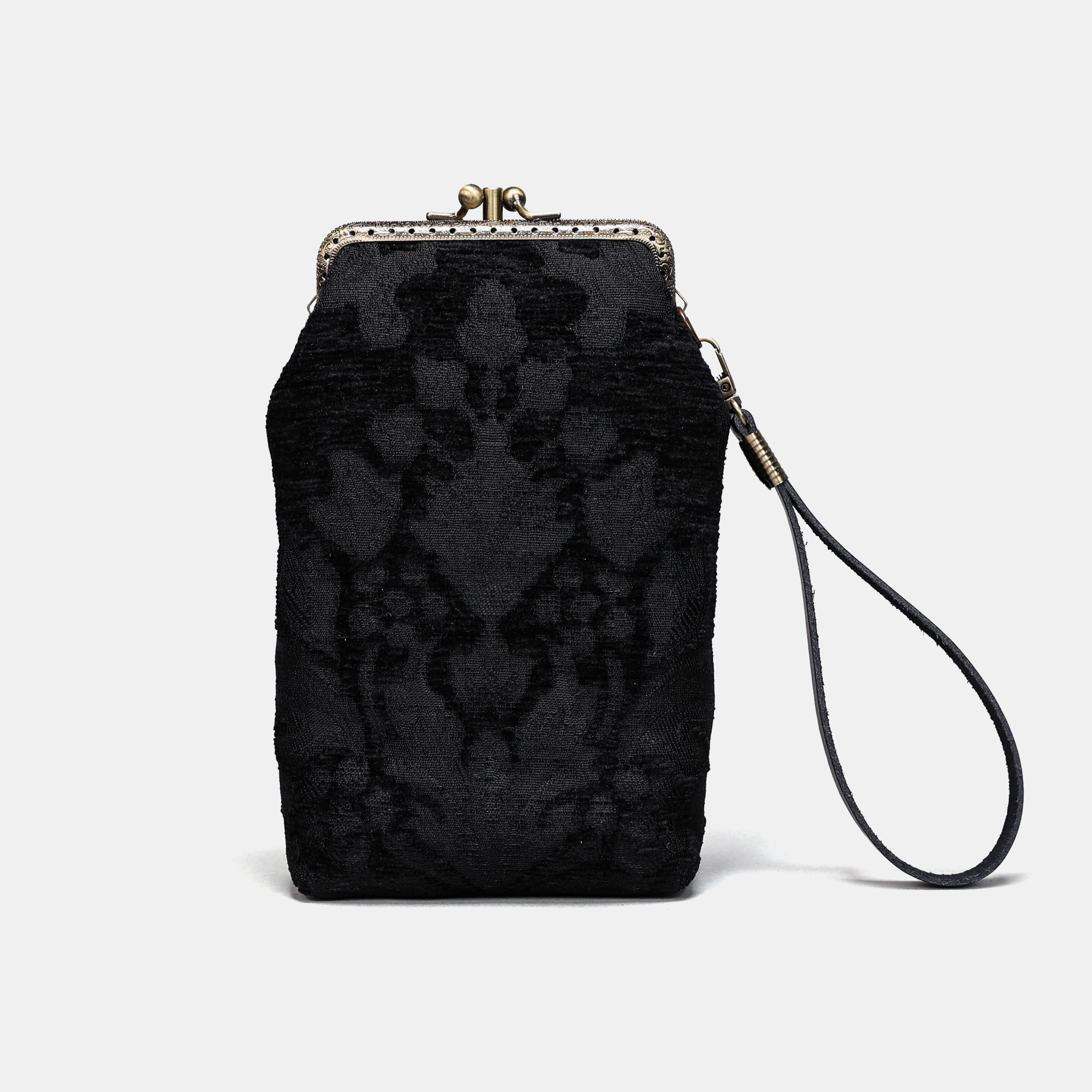 Victorian Blossom Black/Black Carpet Phone Case Carpetbag of America back