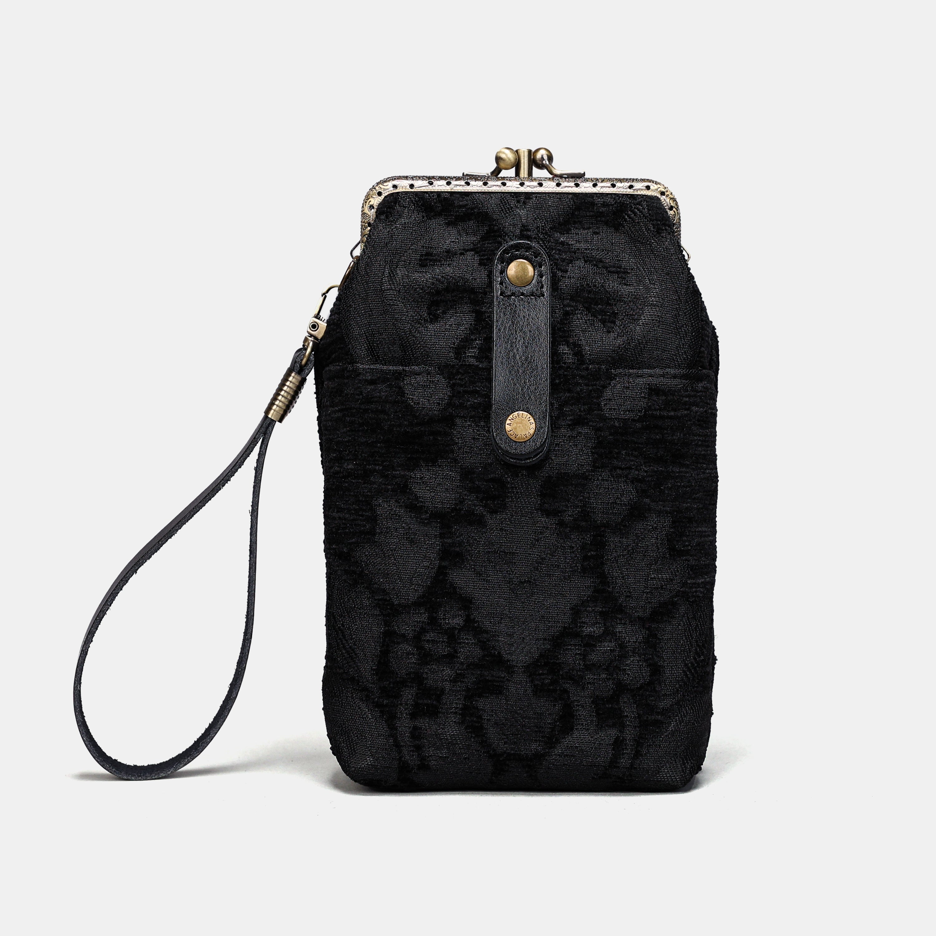 Victorian Blossom Black/Black Carpet Phone Case Carpetbag of America front