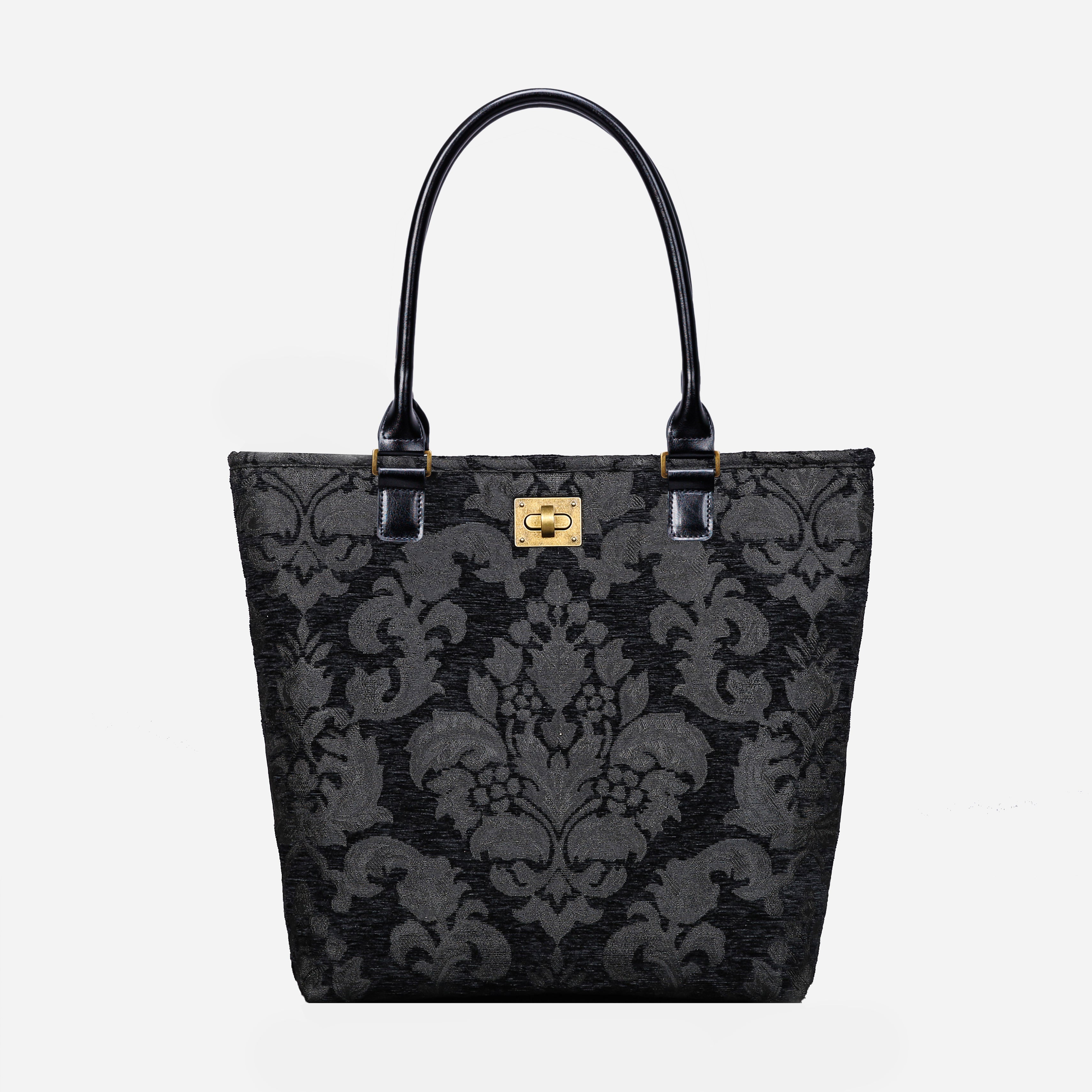 Victorian Blossom BLK/BLK Carpet Tote Shopper Carpetbag of America main